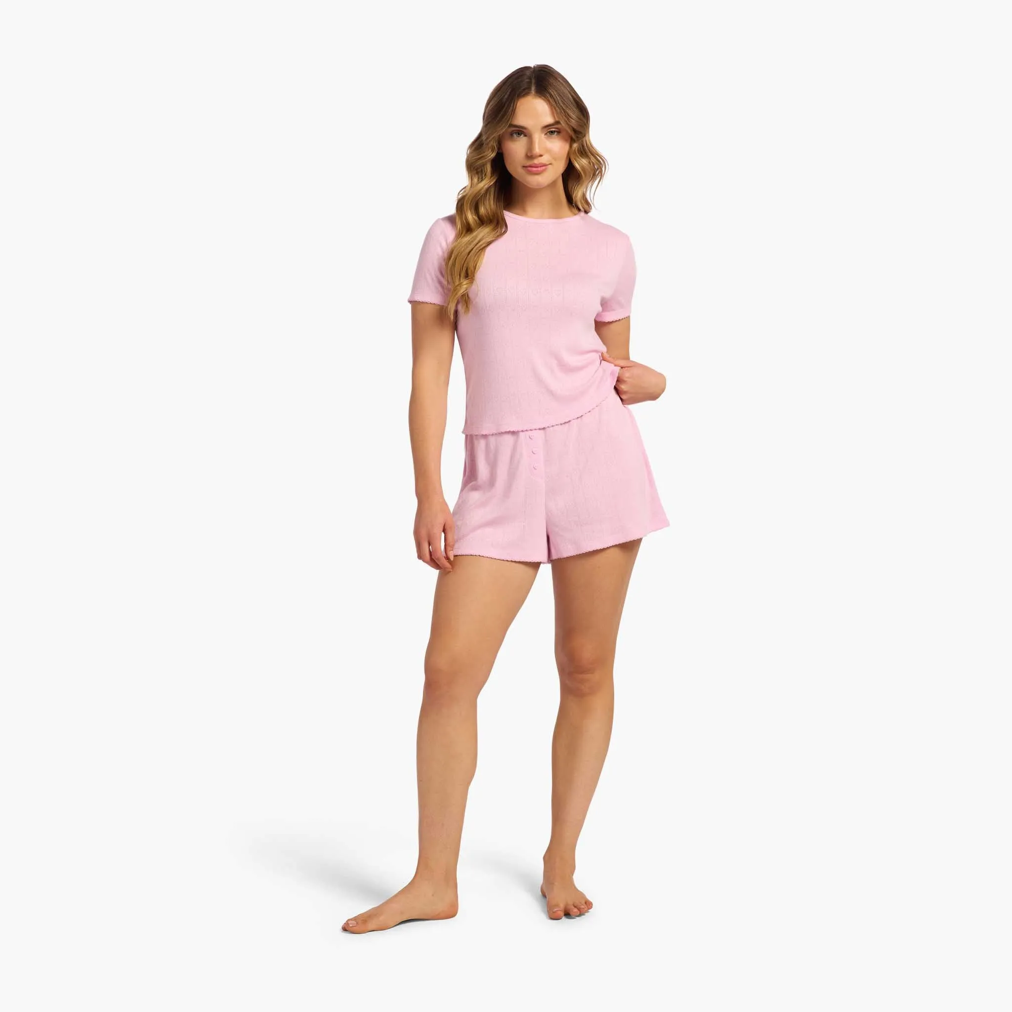 Heart Pointelle Pajama Cheeky Short sold by nuuds product image thumbnail 2