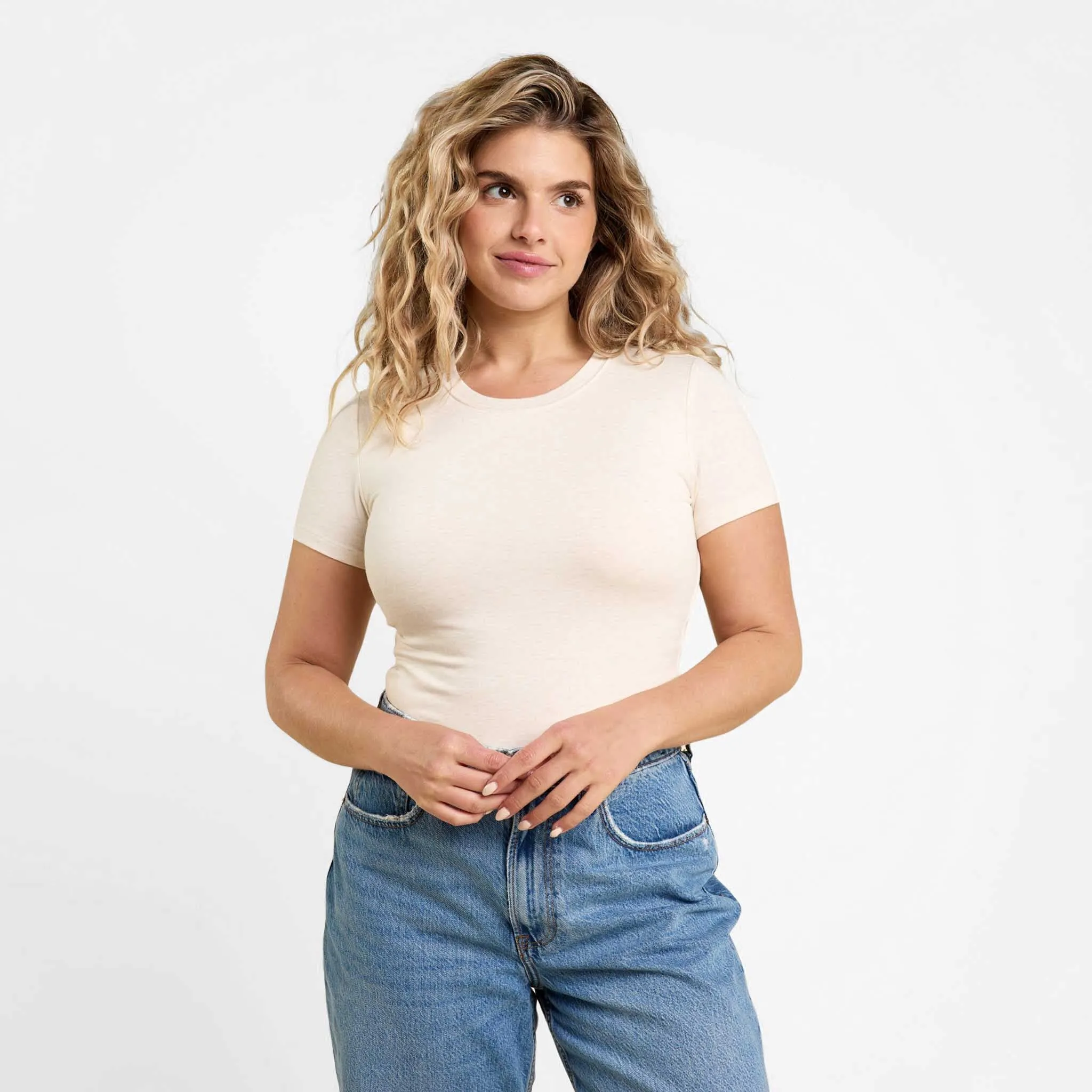 Cotton Stretch Short Sleeve Crewneck Bodysuit sold by nuuds product image thumbnail 5