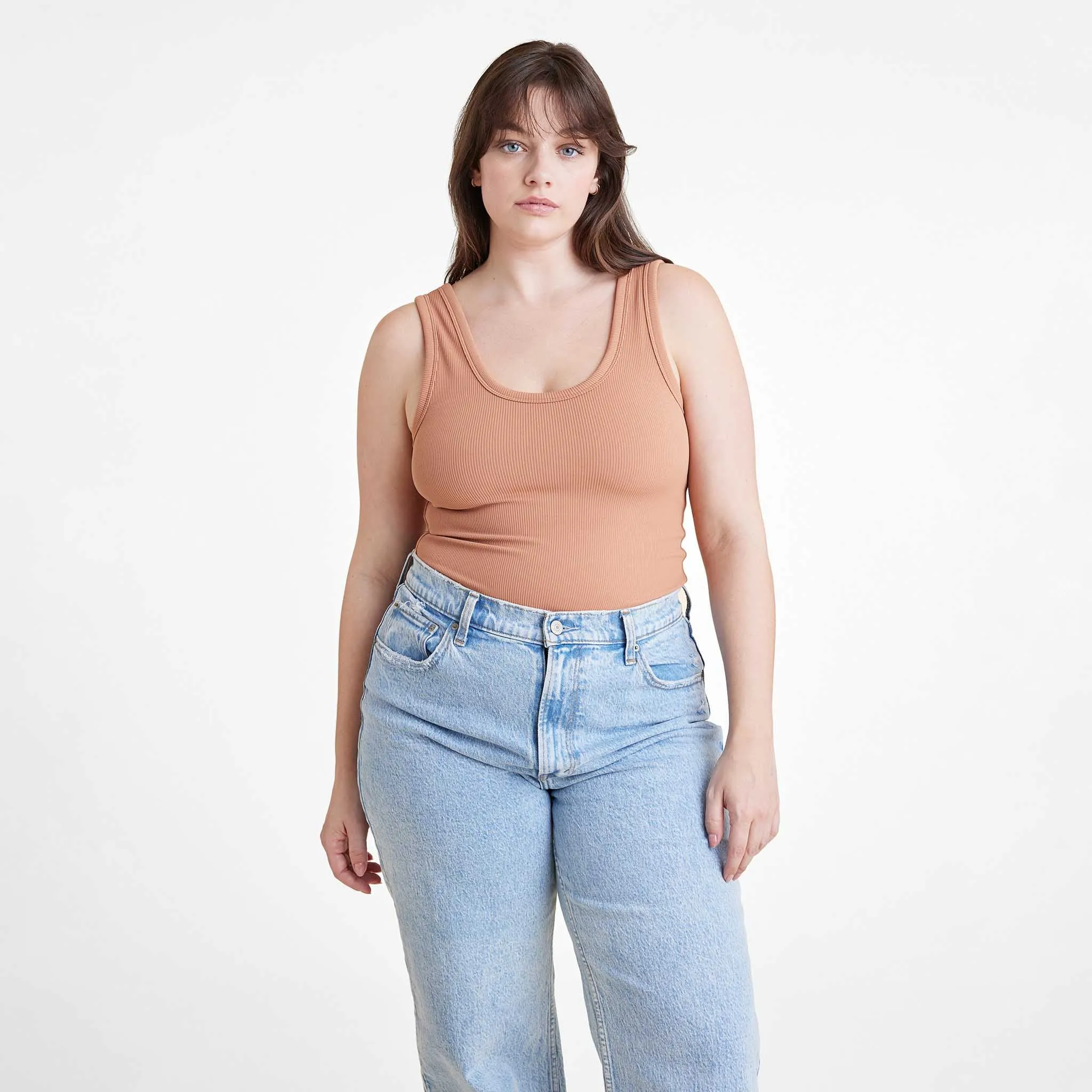 Ribbed Scoop Tank Bodysuit sold by nuuds product image thumbnail 2