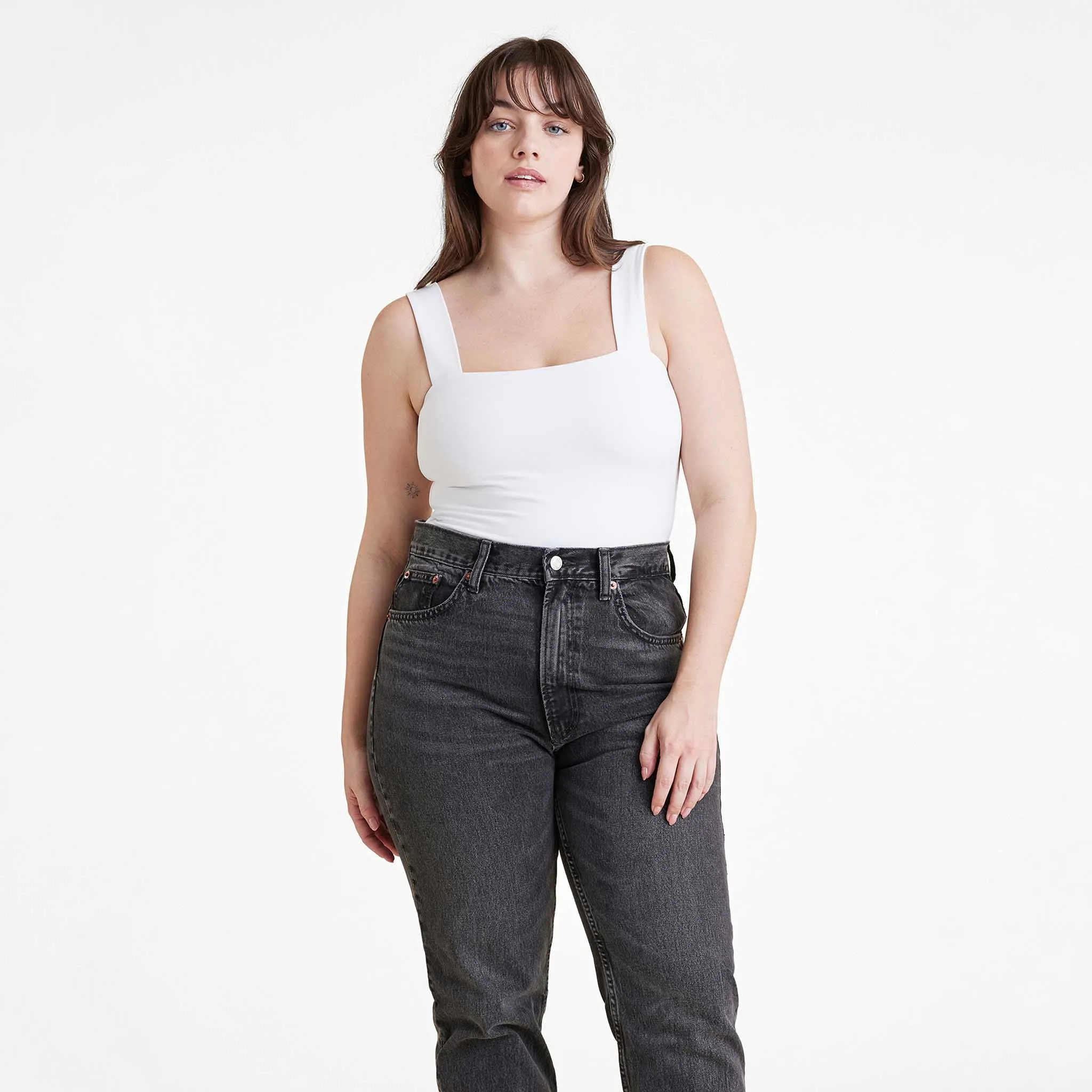 Square Neck Tank Bodysuit sold by nuuds