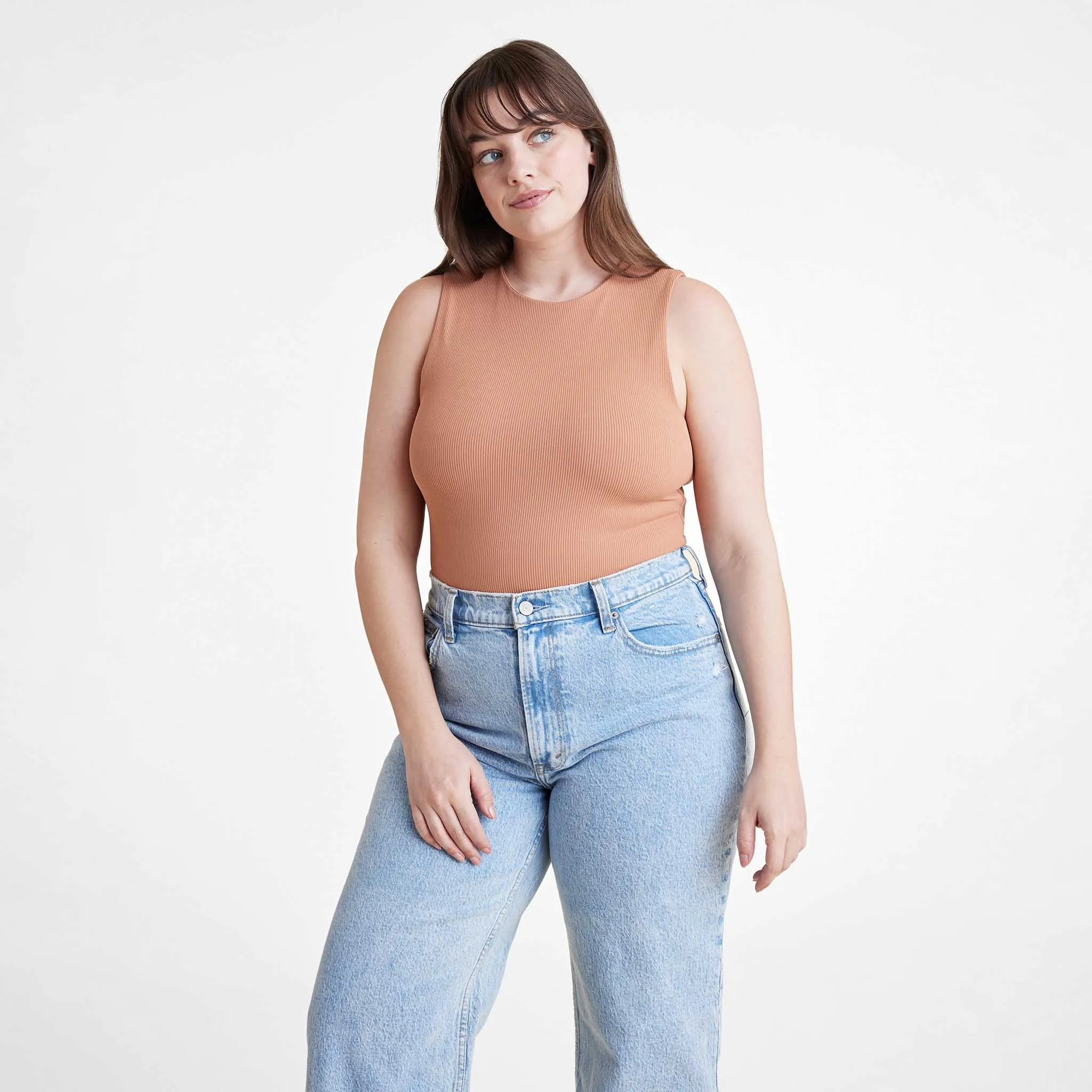 Ribbed Crewneck Tank Bodysuit sold by nuuds product image thumbnail 2