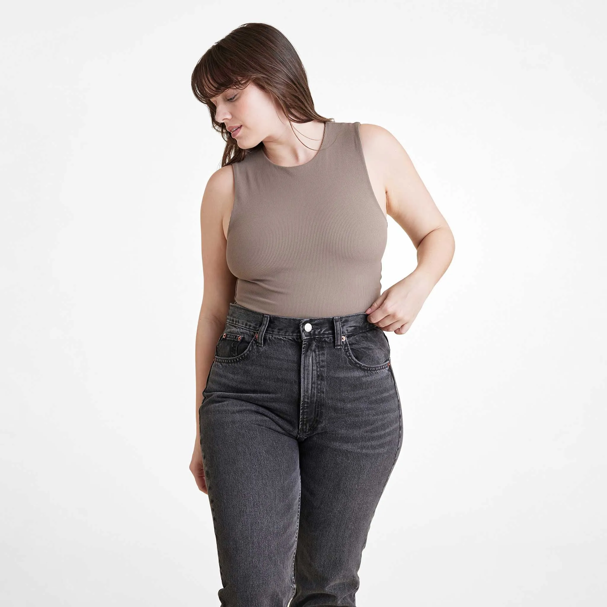 Ribbed Crewneck Tank Bodysuit sold by nuuds product image thumbnail 5