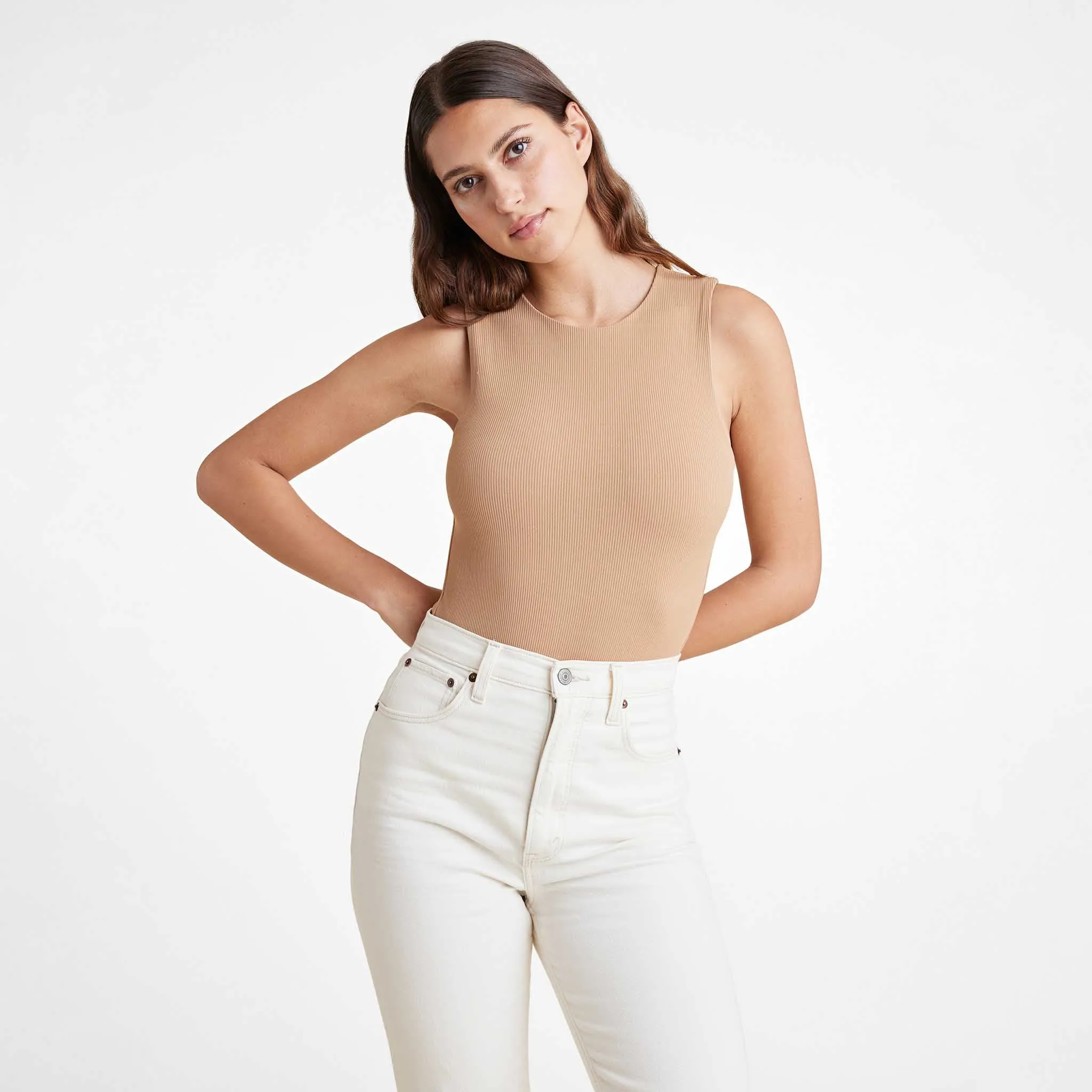 Ribbed Crewneck Tank Bodysuit sold by nuuds product image thumbnail 3