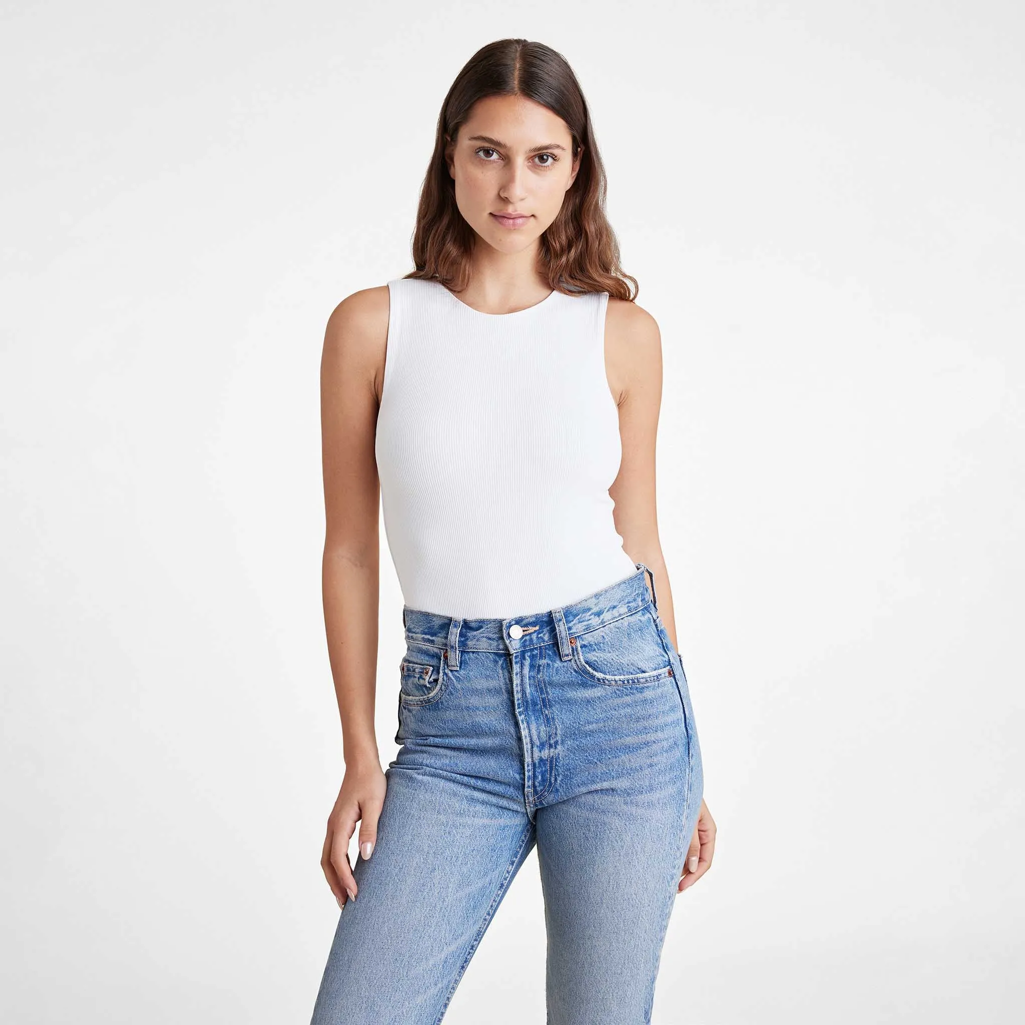 Ribbed Crewneck Tank Bodysuit sold by nuuds