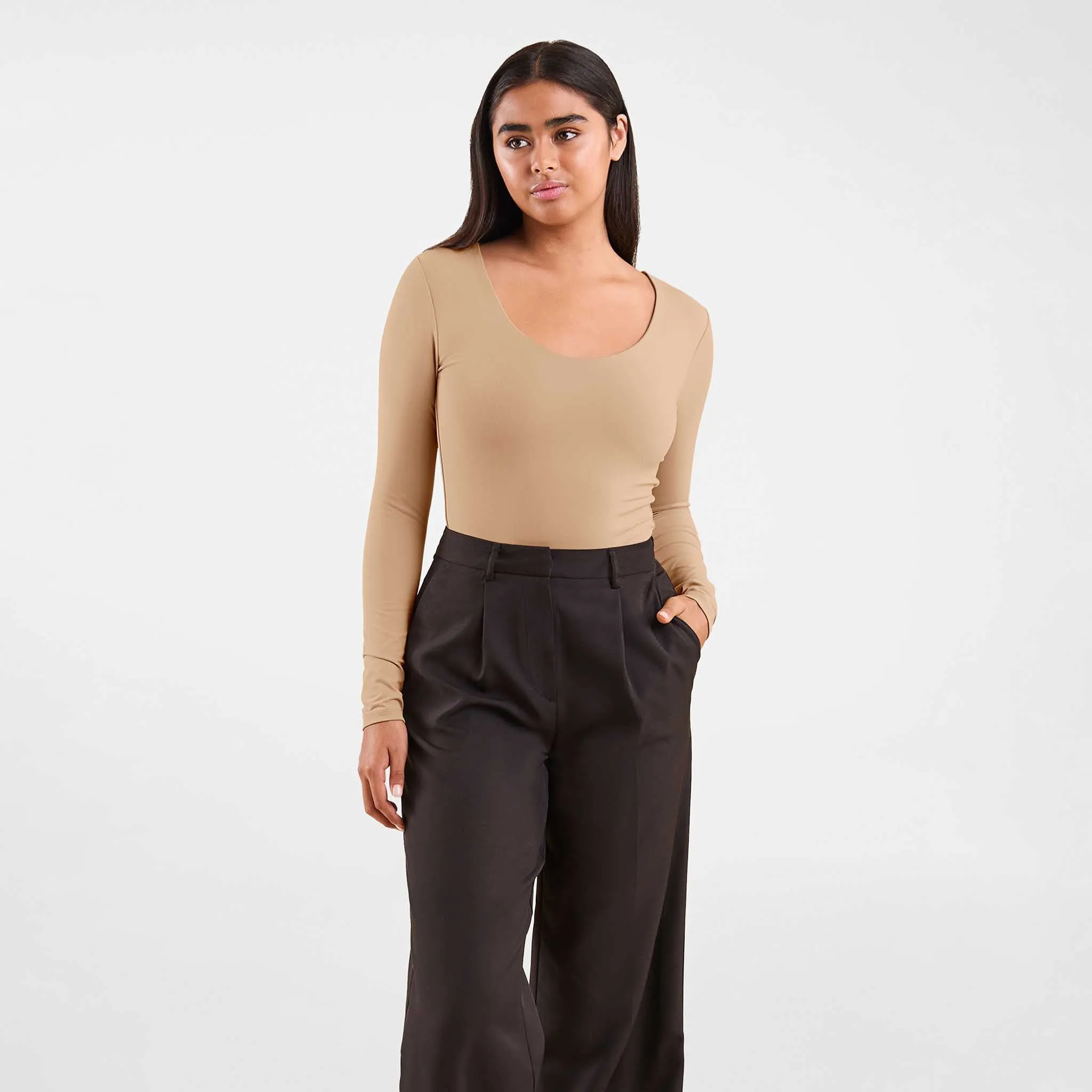 Long Sleeve Scoop Neck Bodysuit sold by nuuds product image thumbnail 3