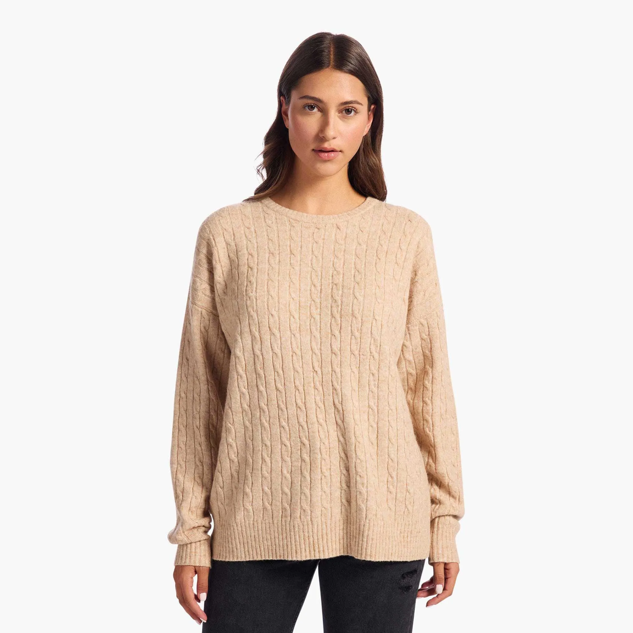 Cozy Knit Cable Crewneck Sweater sold by nuuds product image thumbnail 4