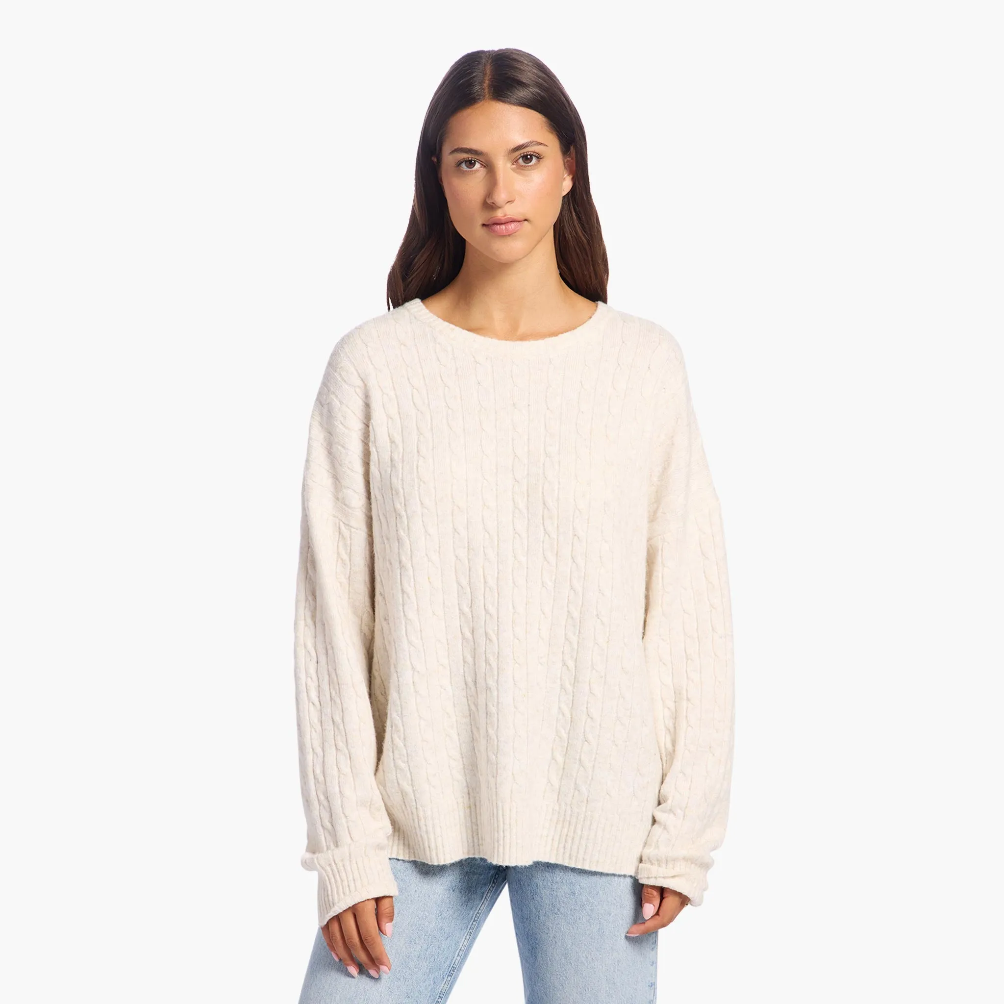 Cozy Knit Cable Crewneck Sweater sold by nuuds product image thumbnail 3