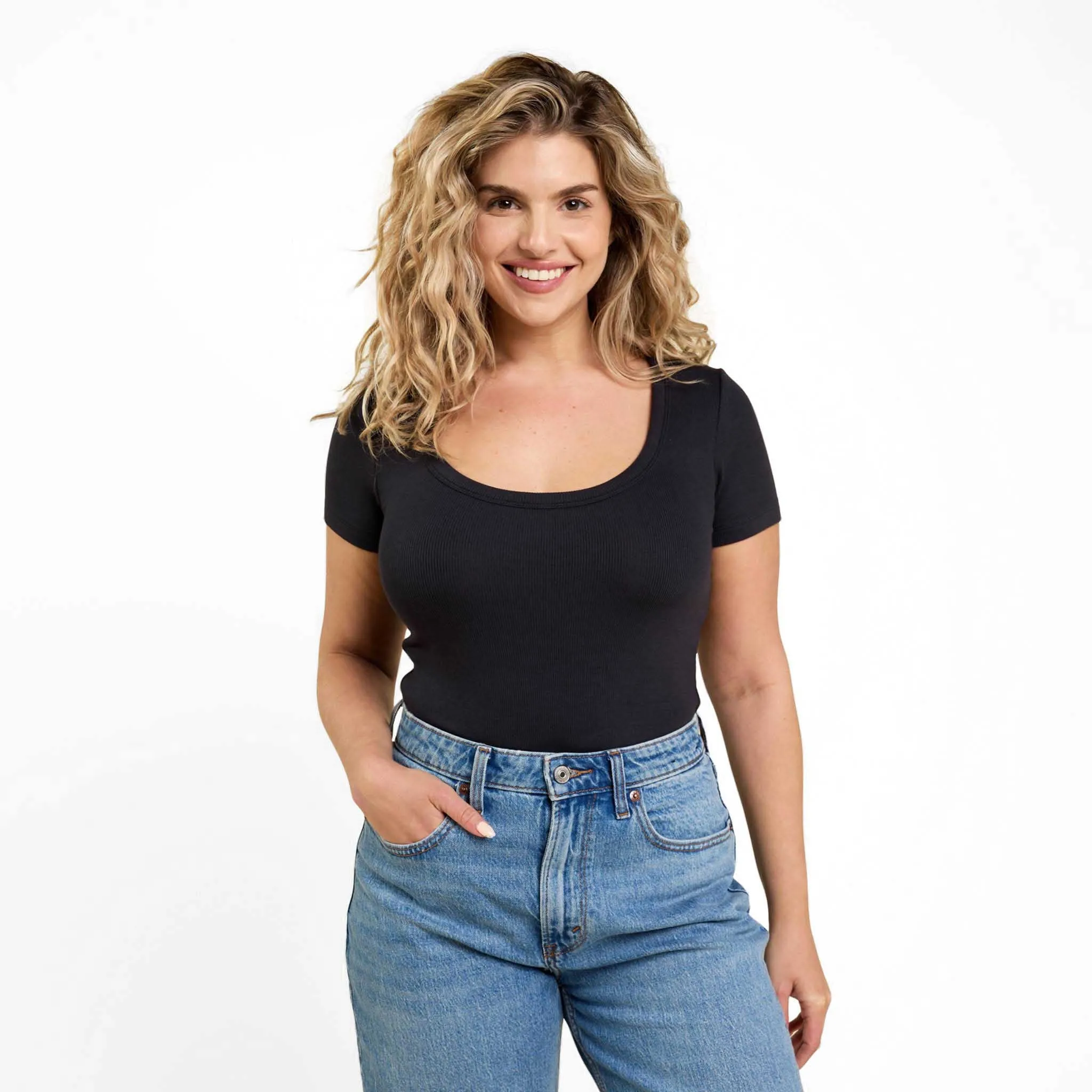 Slinky Rib Short Sleeve Bodysuit sold by nuuds product image thumbnail 4