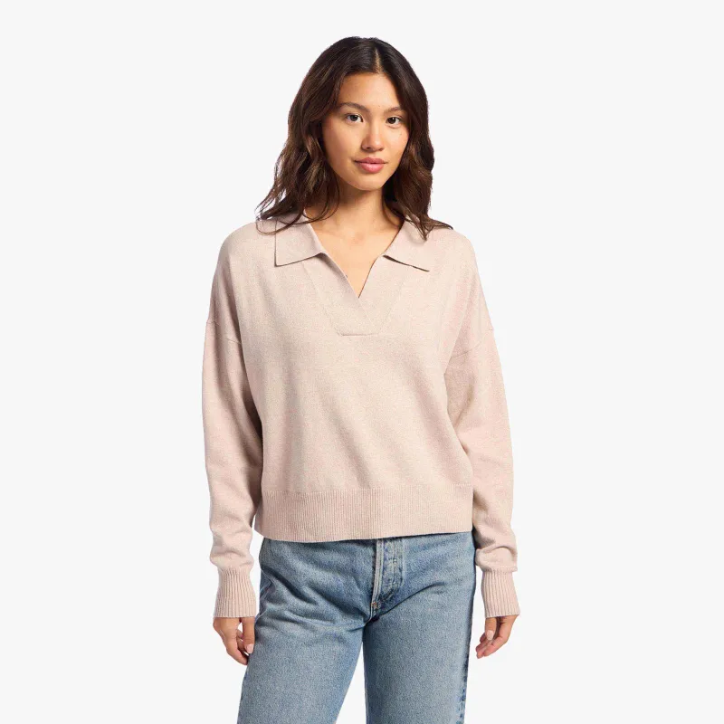 Luxe Knit Polo Sweater sold by nuuds