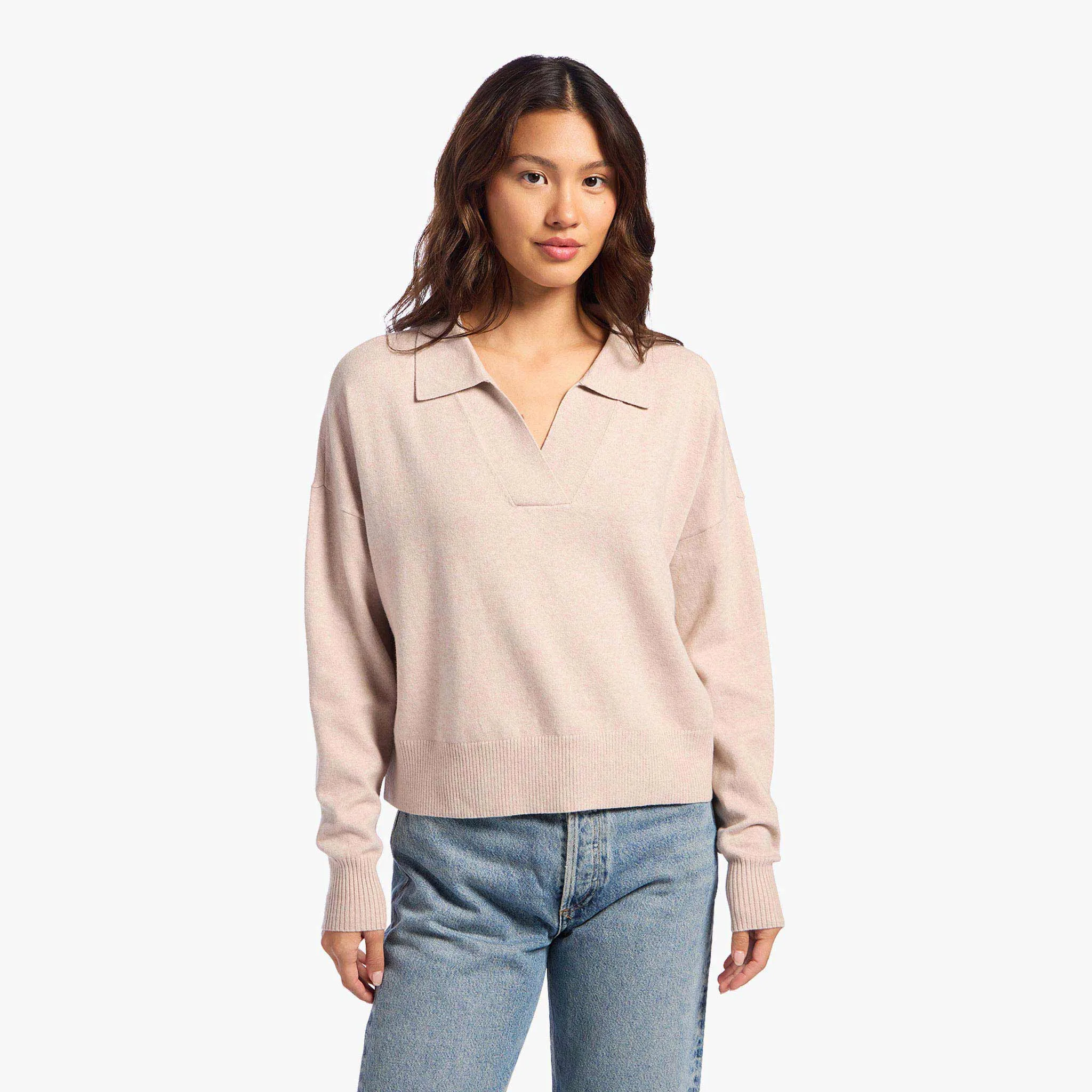Luxe Knit Polo Sweater sold by nuuds