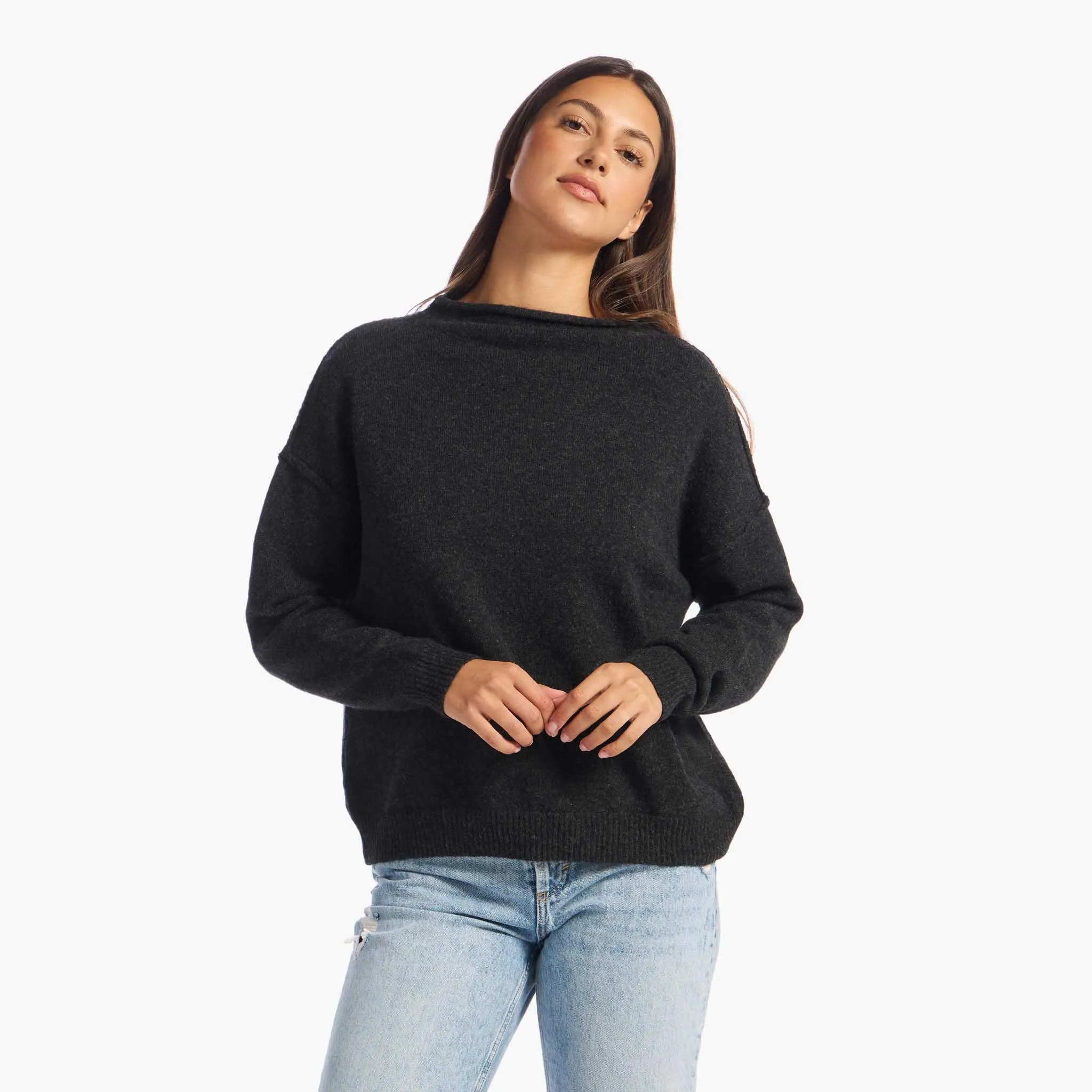 Cozy Knit Mock Neck Sweater sold by nuuds product image thumbnail 2