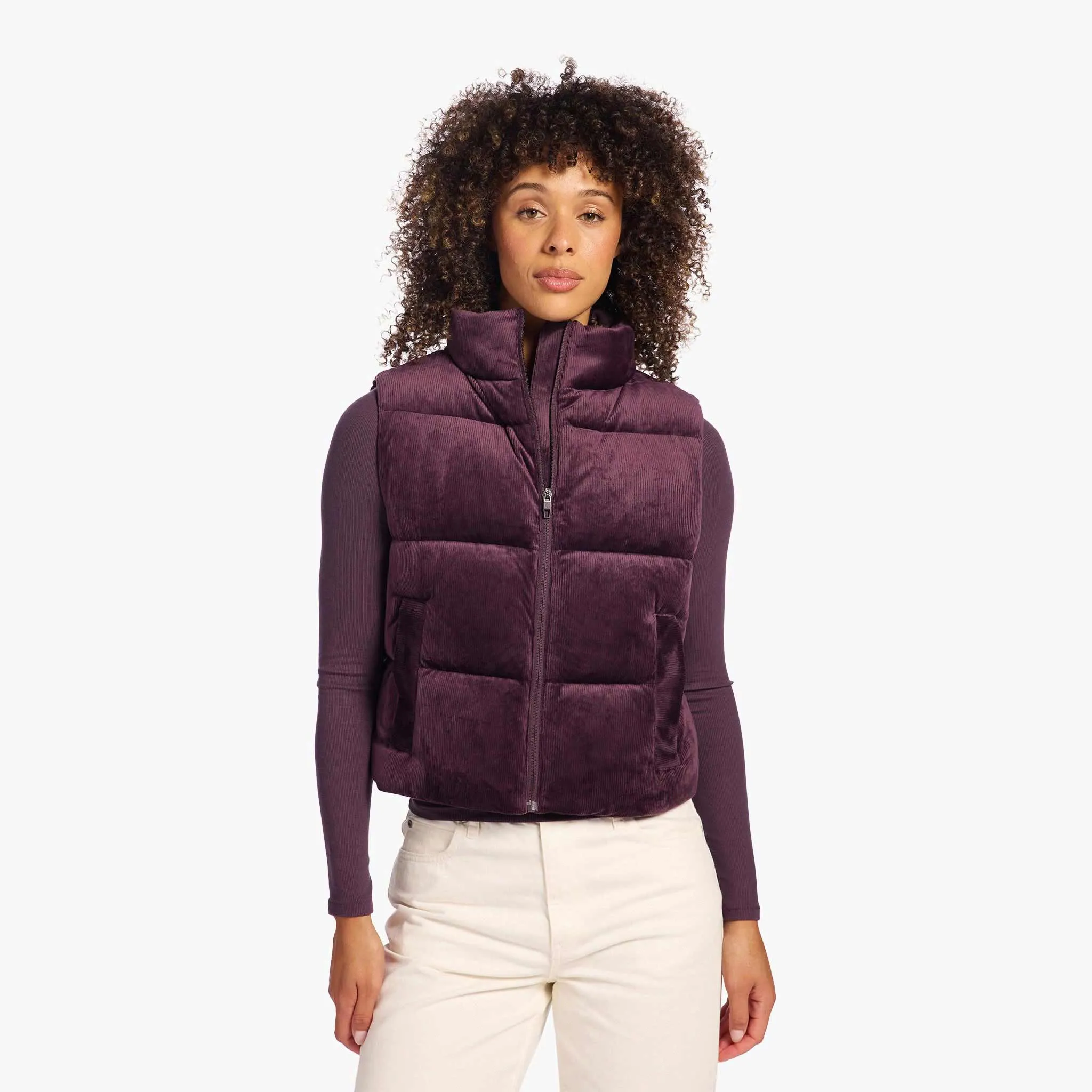 Ribbed Velour Puffer Vest sold by nuuds product image thumbnail 3