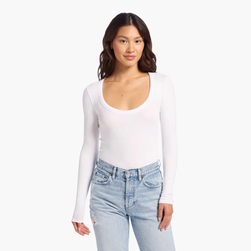Slinky Rib Long Sleeve Bodysuit sold by nuuds