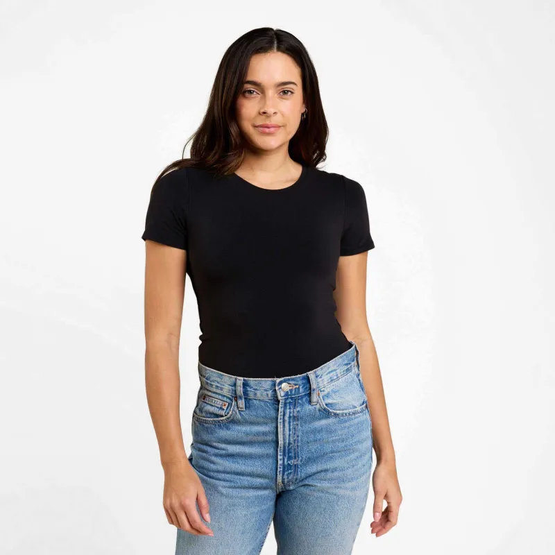 Cotton Stretch Classic Crewneck Tee sold by nuuds