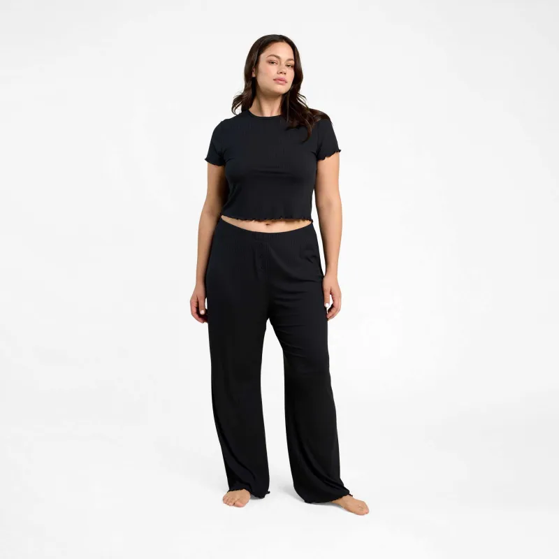 Mini Rib Wide Leg Pant sold by nuuds