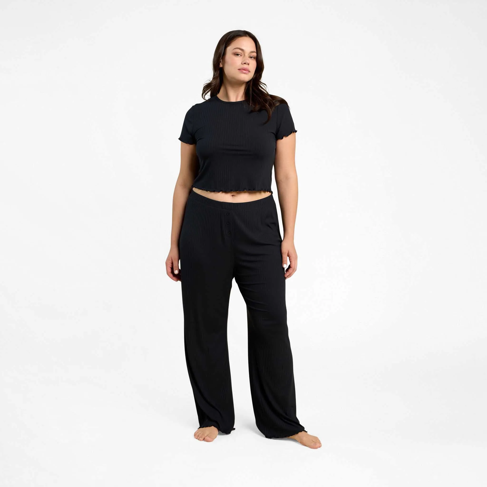Mini Rib Wide Leg Pant sold by nuuds