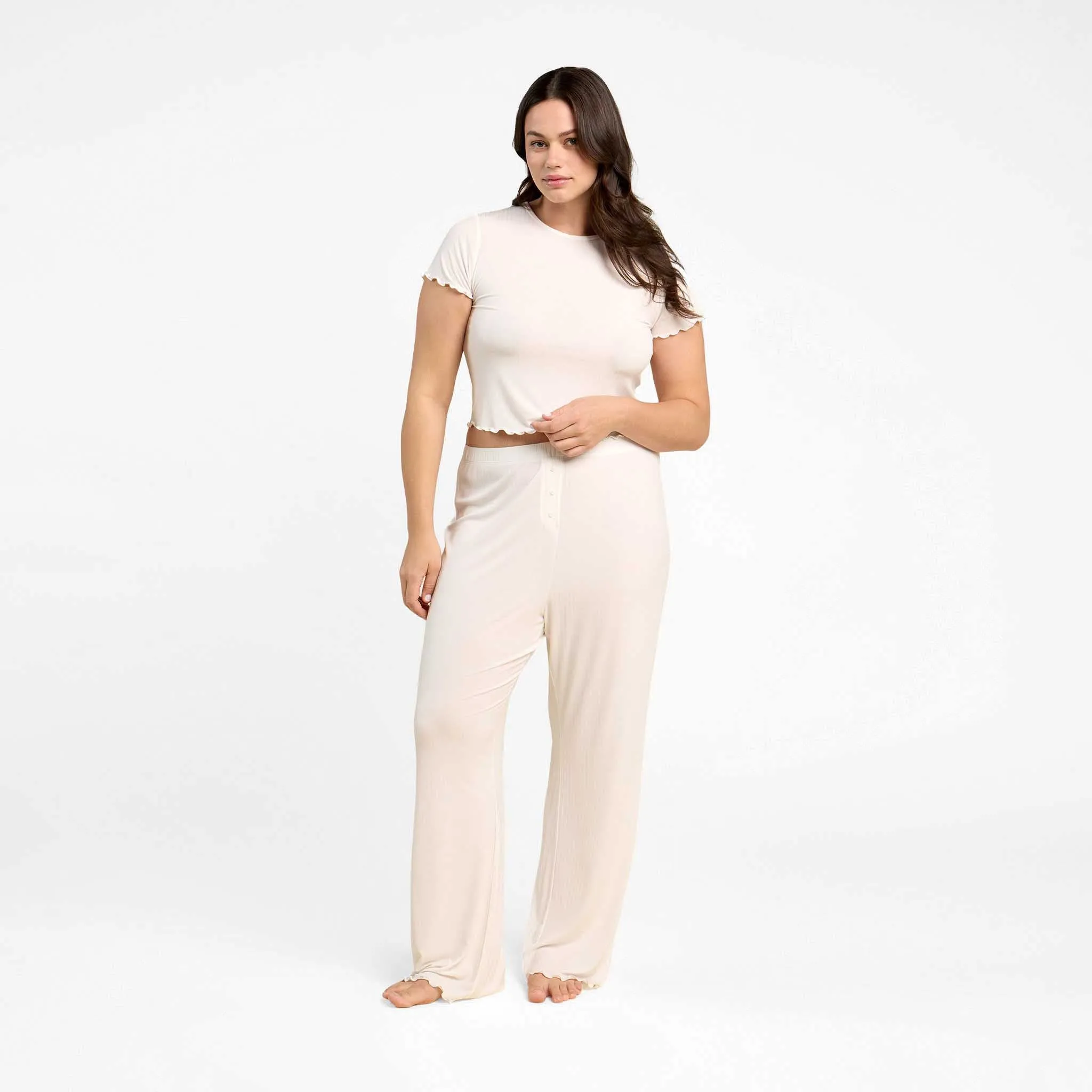 Mini Rib Wide Leg Pant sold by nuuds product image thumbnail 3