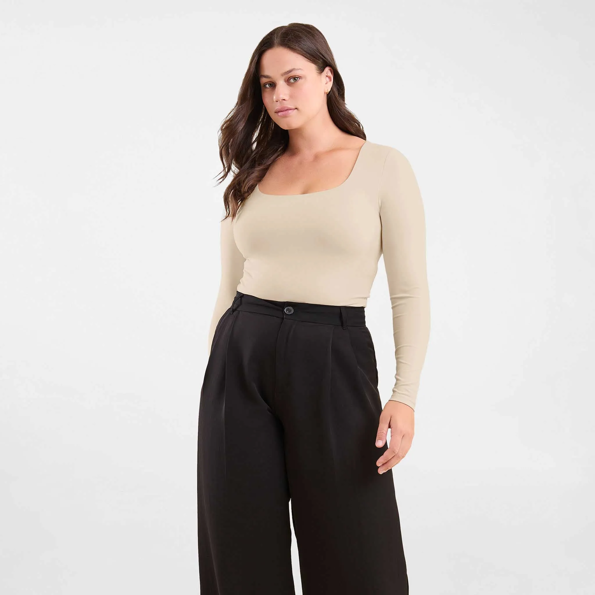 Long Sleeve Square Neck Bodysuit sold by nuuds product image thumbnail 2