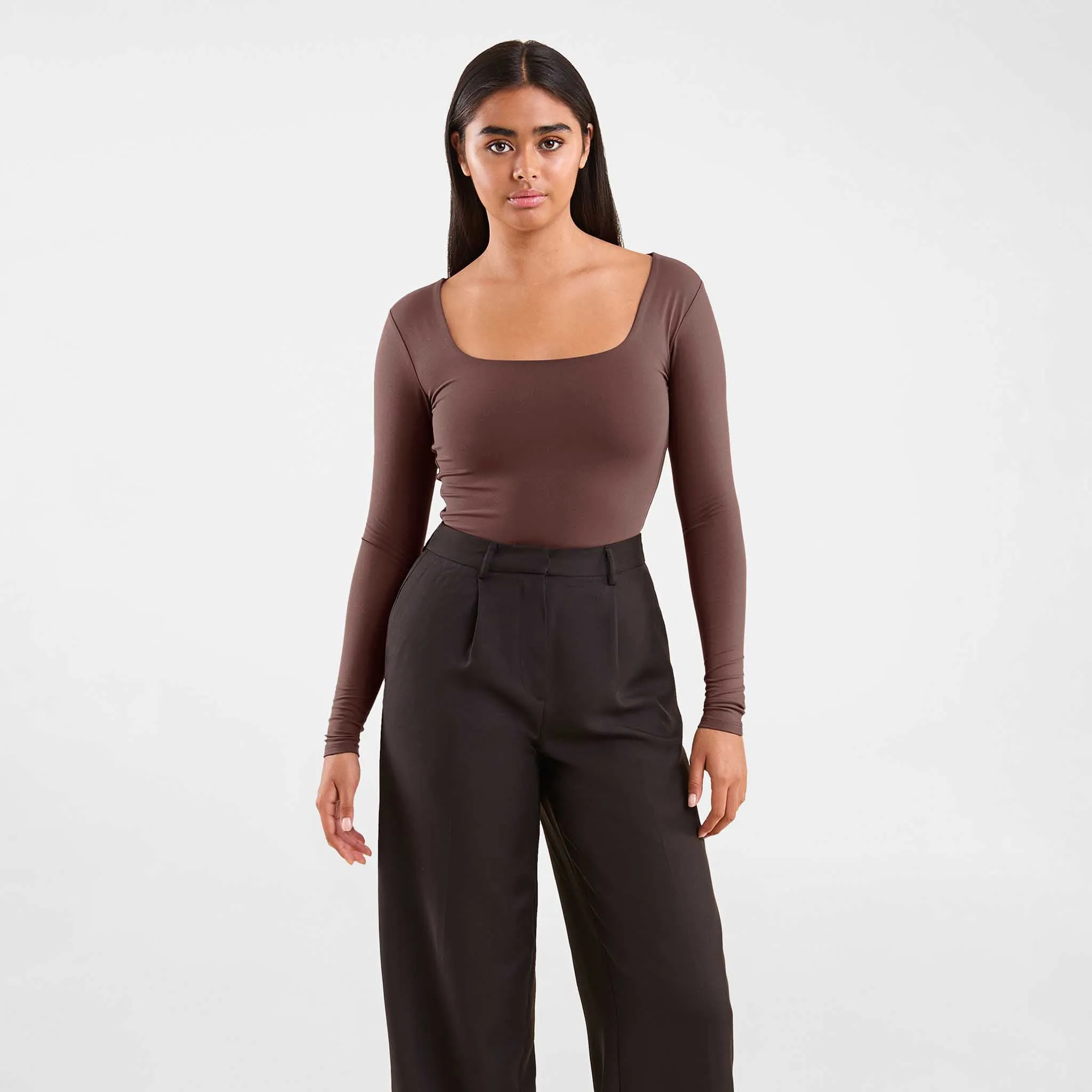 Long Sleeve Square Neck Bodysuit sold by nuuds product image thumbnail 3