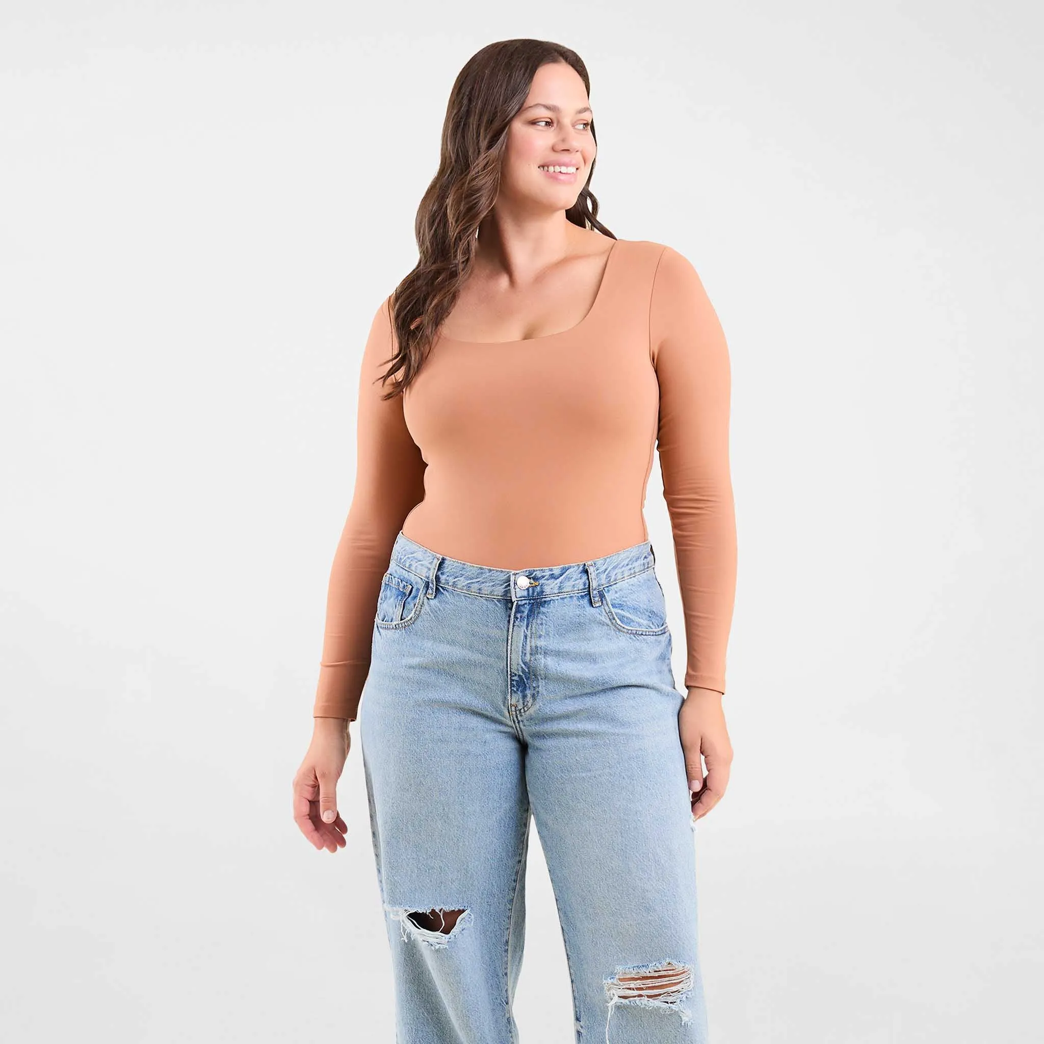 Long Sleeve Square Neck Bodysuit sold by nuuds product image thumbnail 5