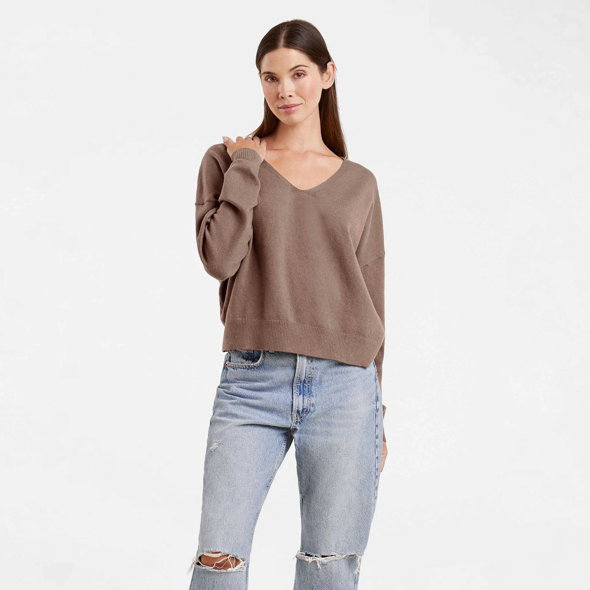 Luxe Knit V-Neck Sweater sold by nuuds product image thumbnail 5