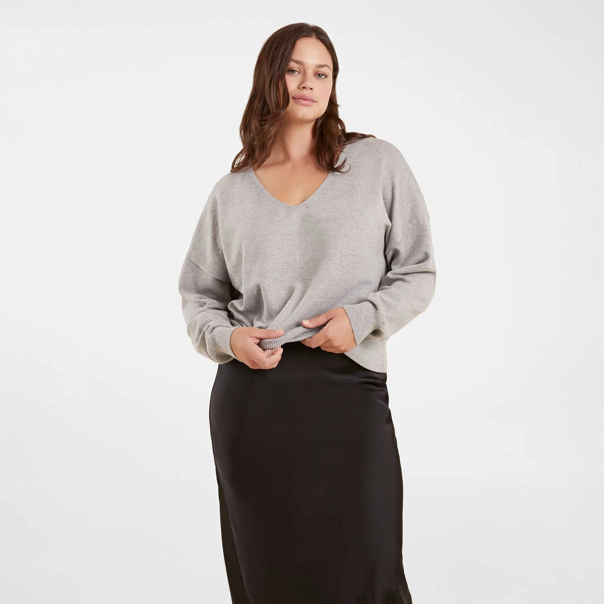 Luxe Knit V-Neck Sweater sold by nuuds product image thumbnail 4