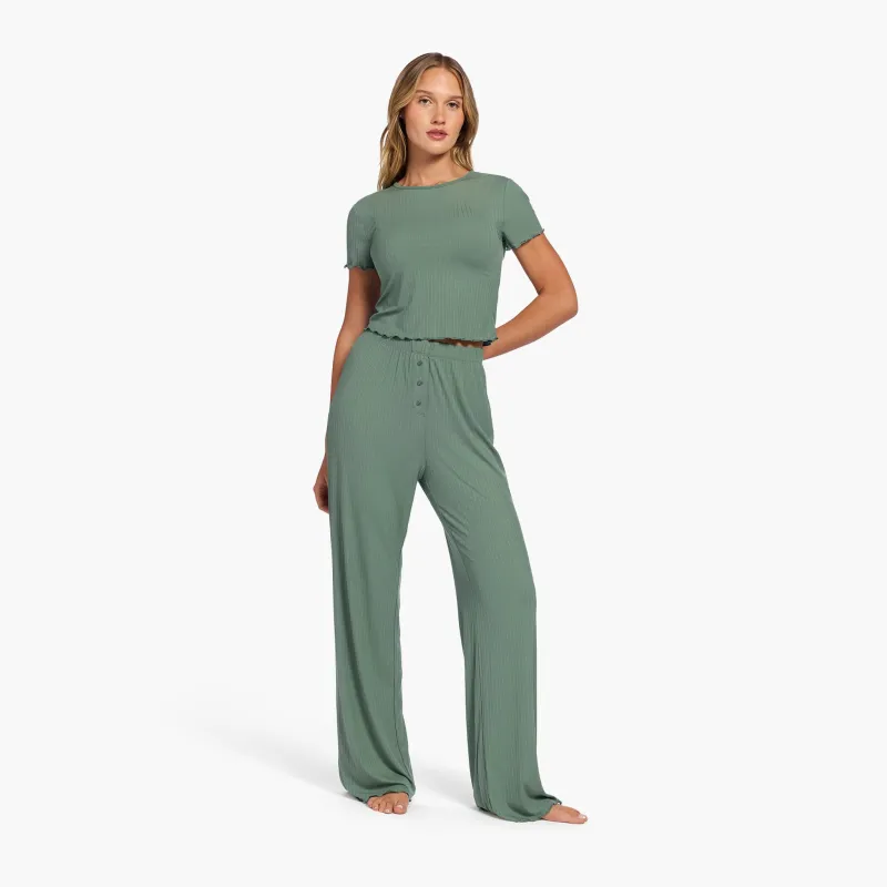 Mini Rib Pajama Set | Agave sold by nuuds