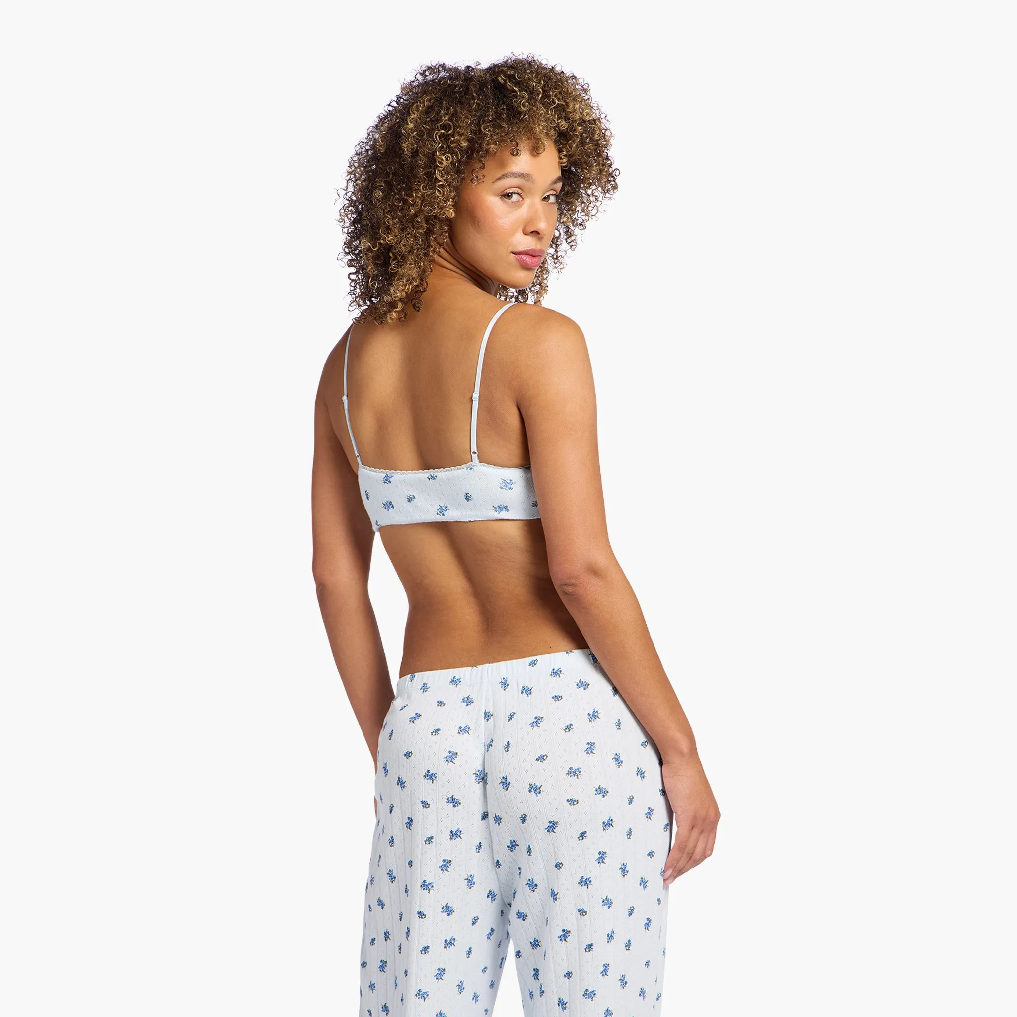 Pointelle Bralette | Ditsy Blue sold by nuuds product image thumbnail 4