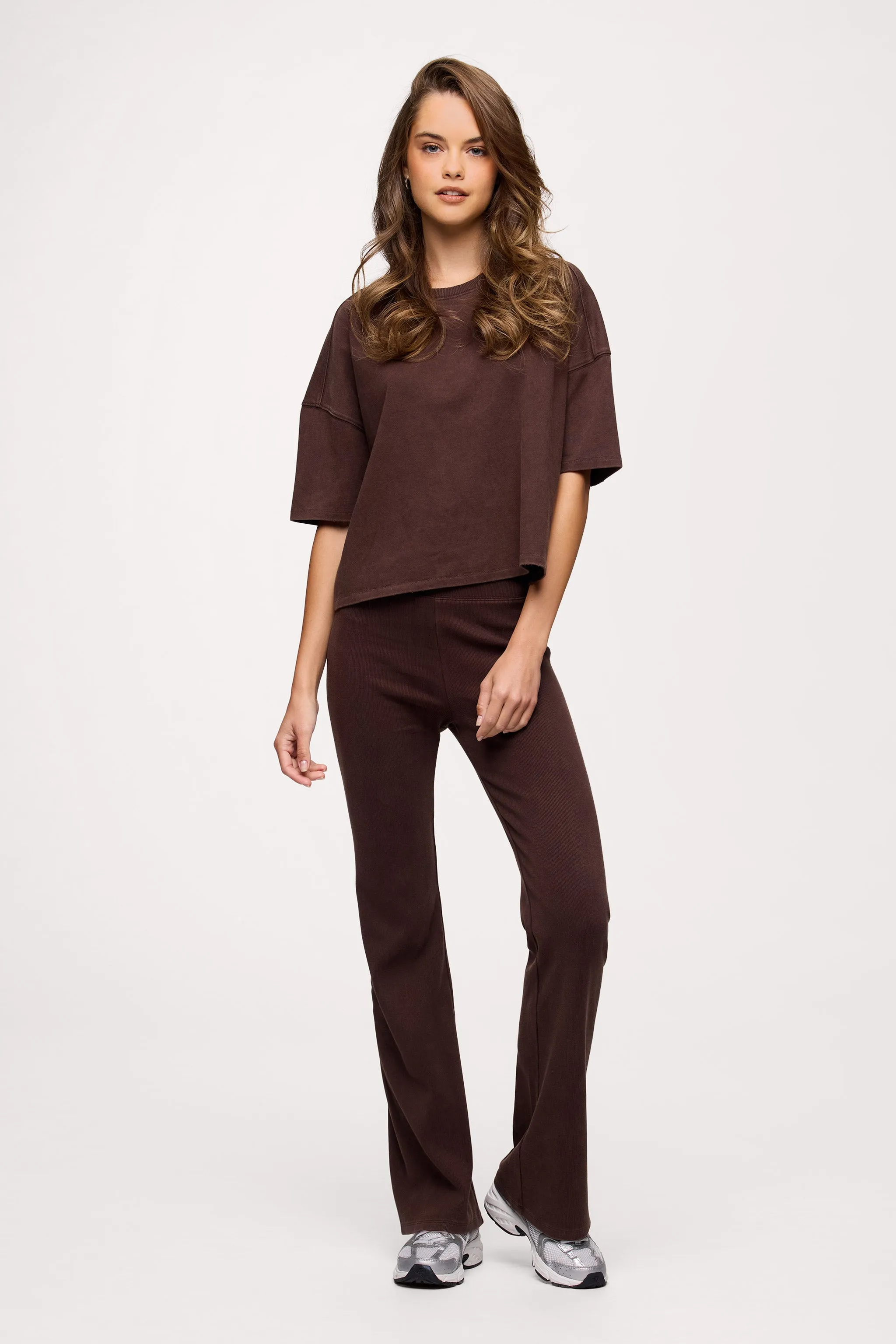 Ribbed Flare Set | Washed Espresso sold by nuuds