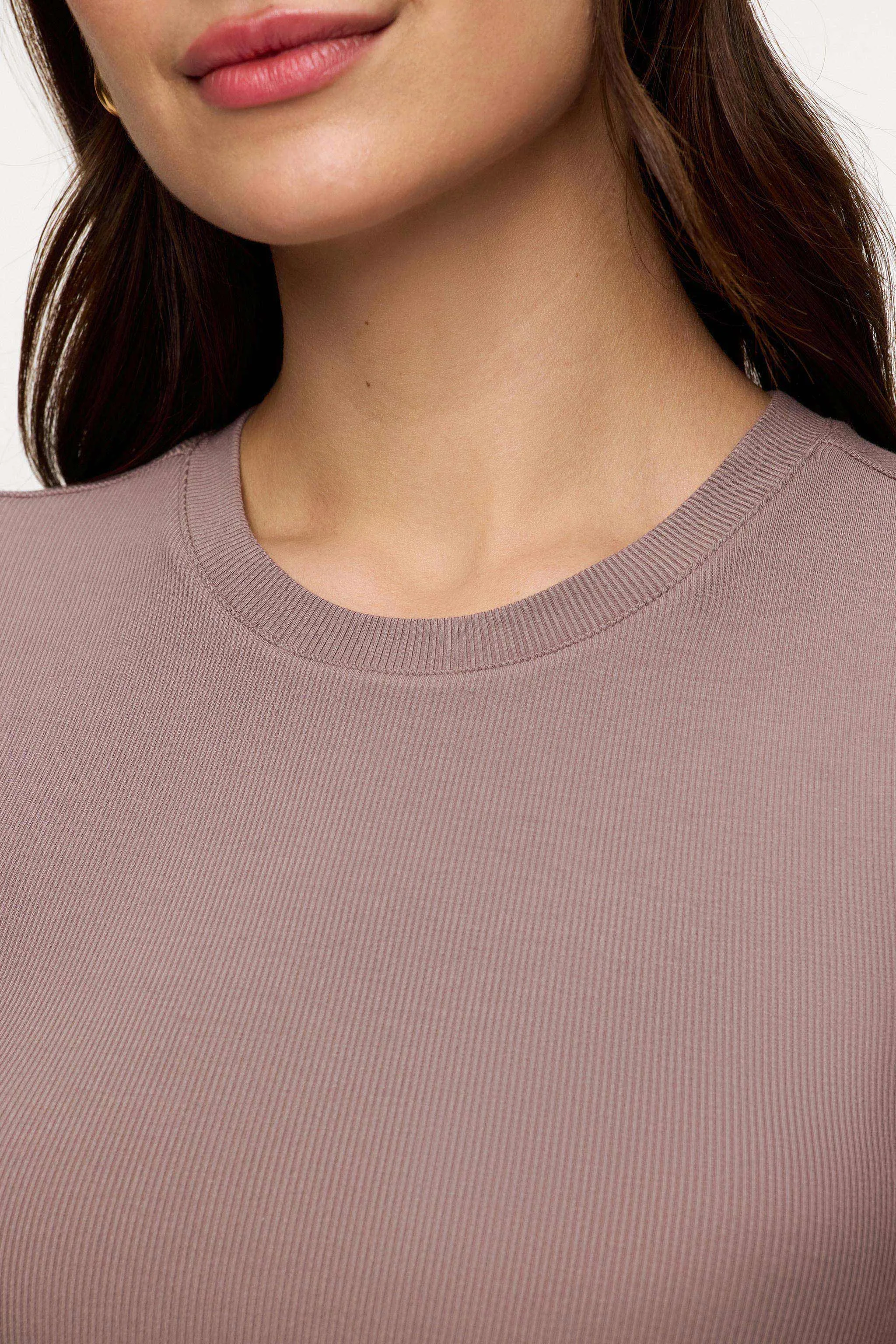 Sporty Rib Bra Tee | Cocoa sold by nuuds product image thumbnail 4