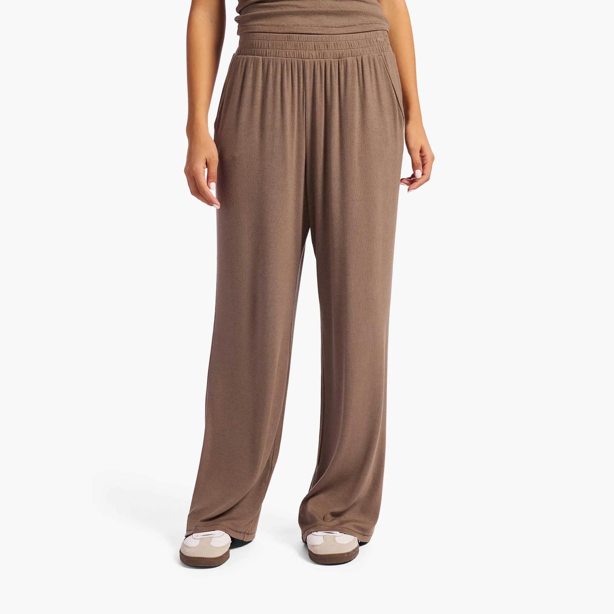Slinky Rib Lounge Pant | Mocha sold by nuuds product image thumbnail 2