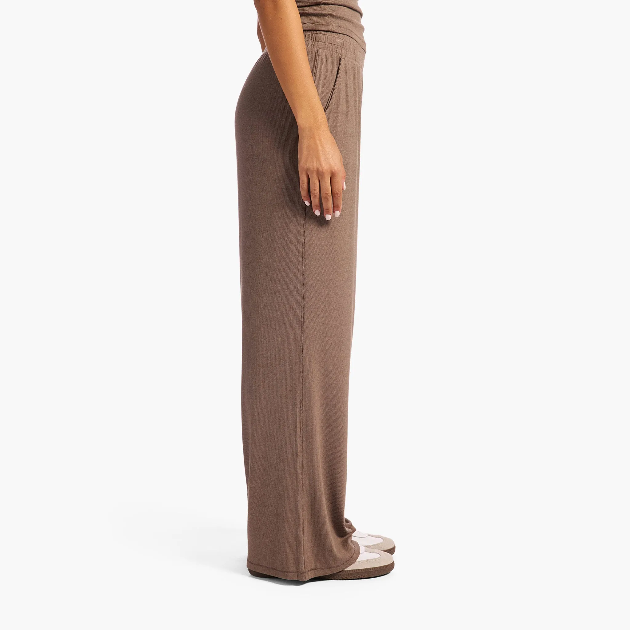 Slinky Rib Lounge Pant | Mocha sold by nuuds product image thumbnail 3