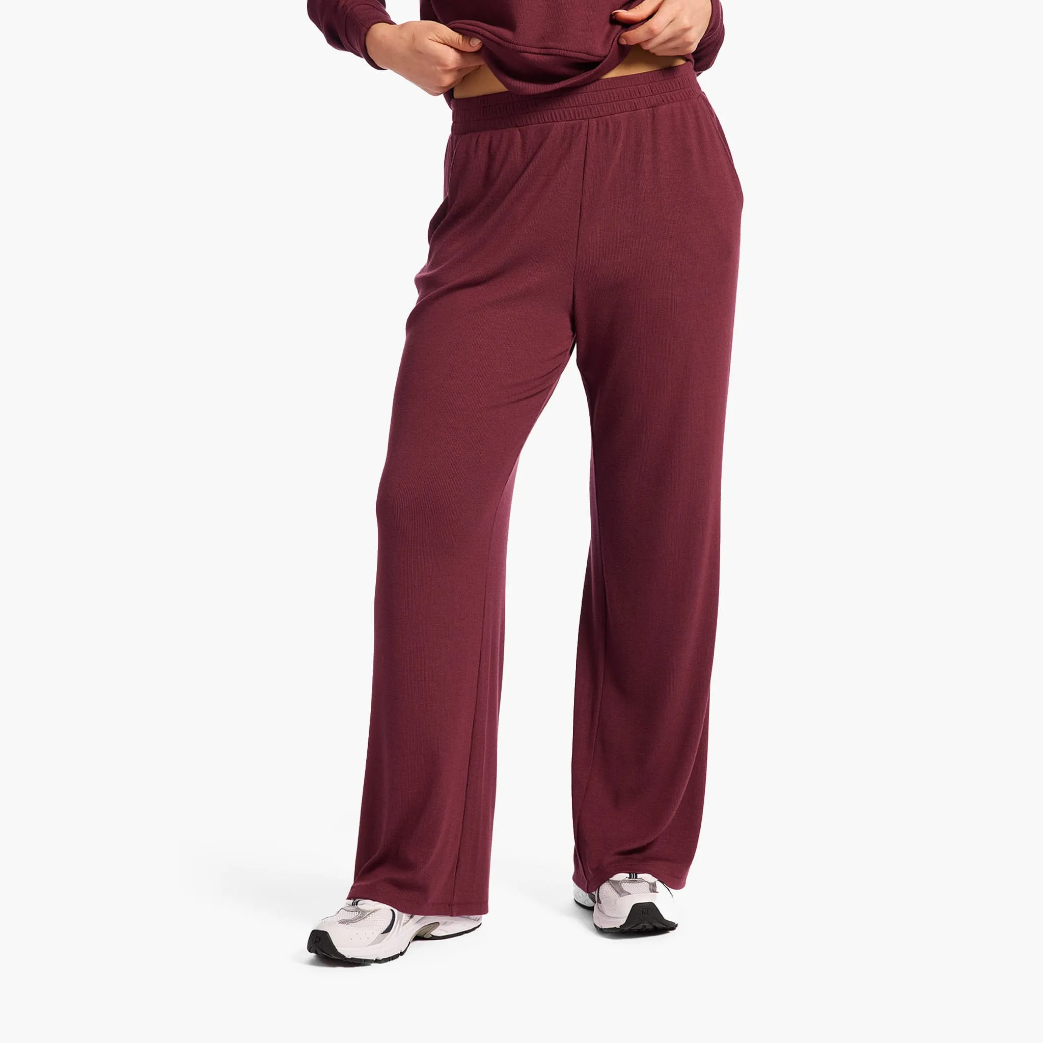 Slinky Rib Lounge Pant | Merlot sold by nuuds product image thumbnail 2