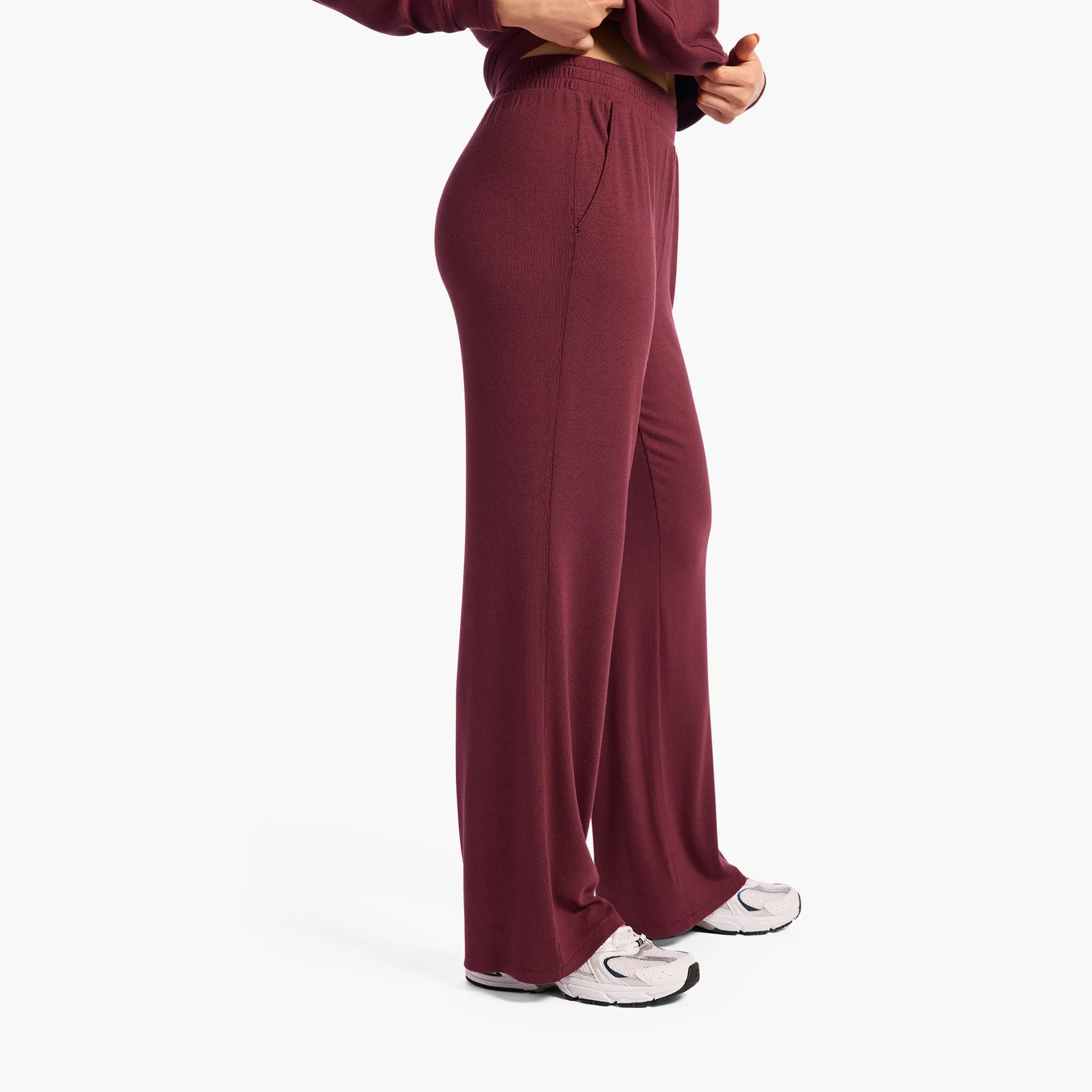 Slinky Rib Lounge Pant | Merlot sold by nuuds product image thumbnail 3