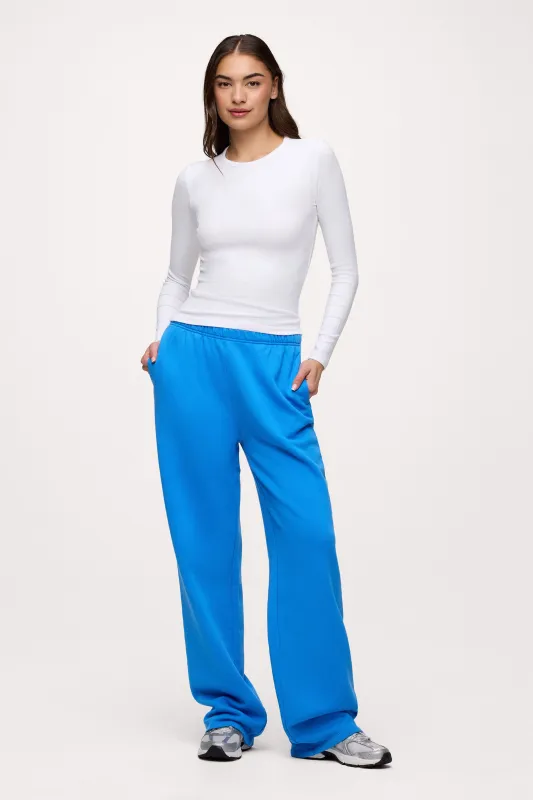 Slinky Rib Long Sleeve Shirt | White sold by nuuds