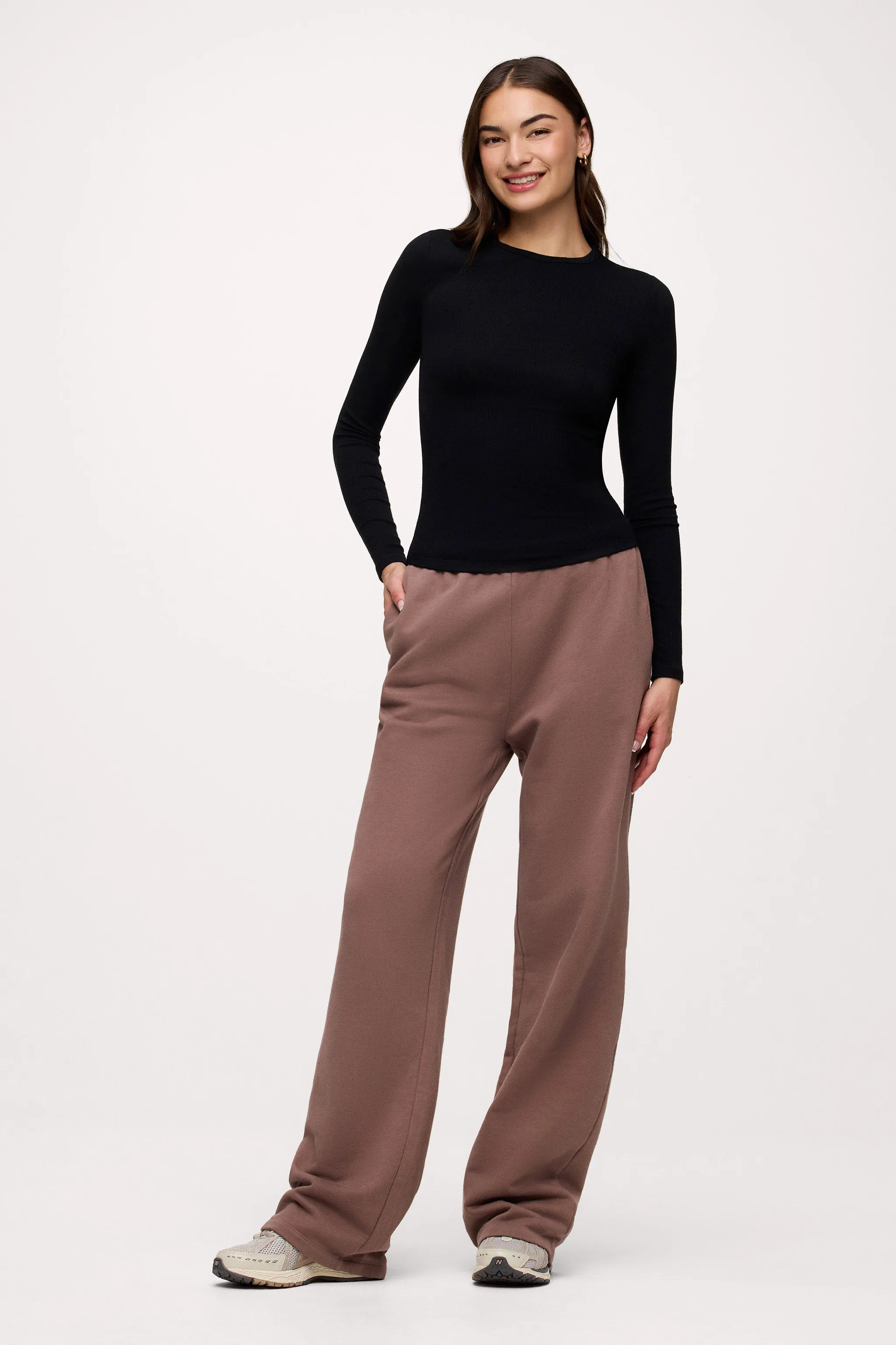 Slinky Rib Long Sleeve Shirt | Black sold by nuuds