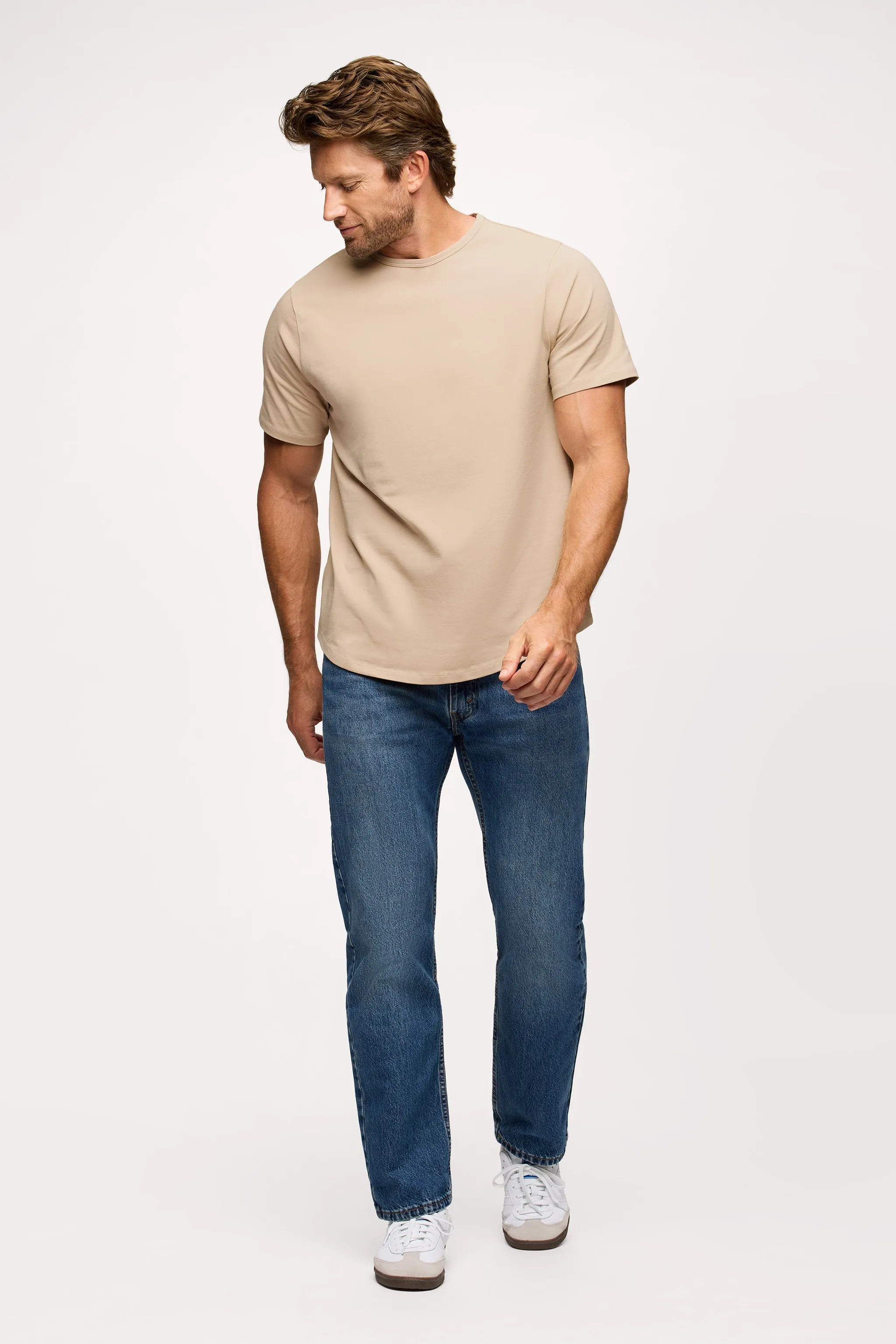 Freeform Curved Hem Tee | Dune sold by nuuds
