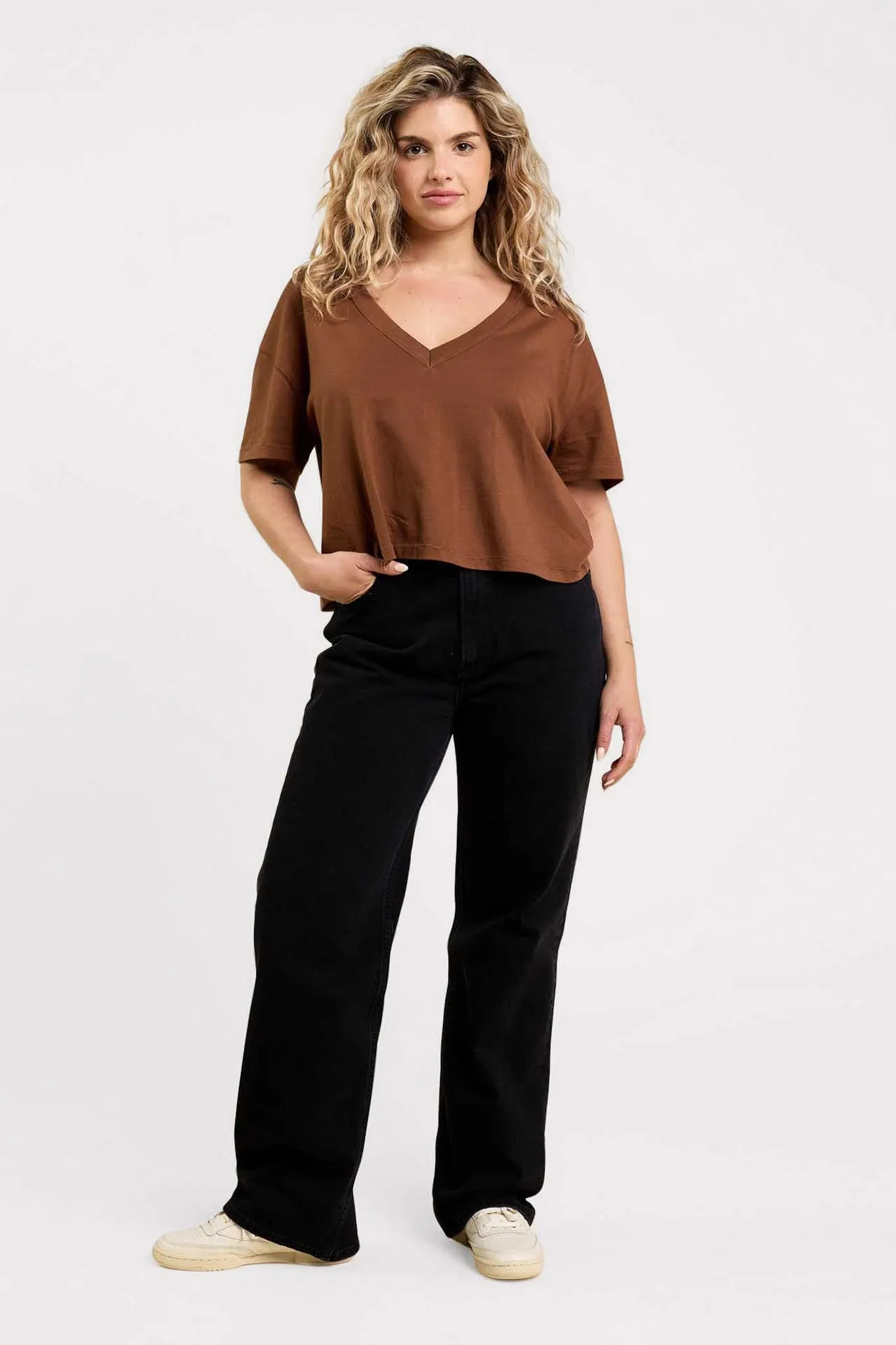 Boxy V-Neck Tee sold by nuuds product image thumbnail 2