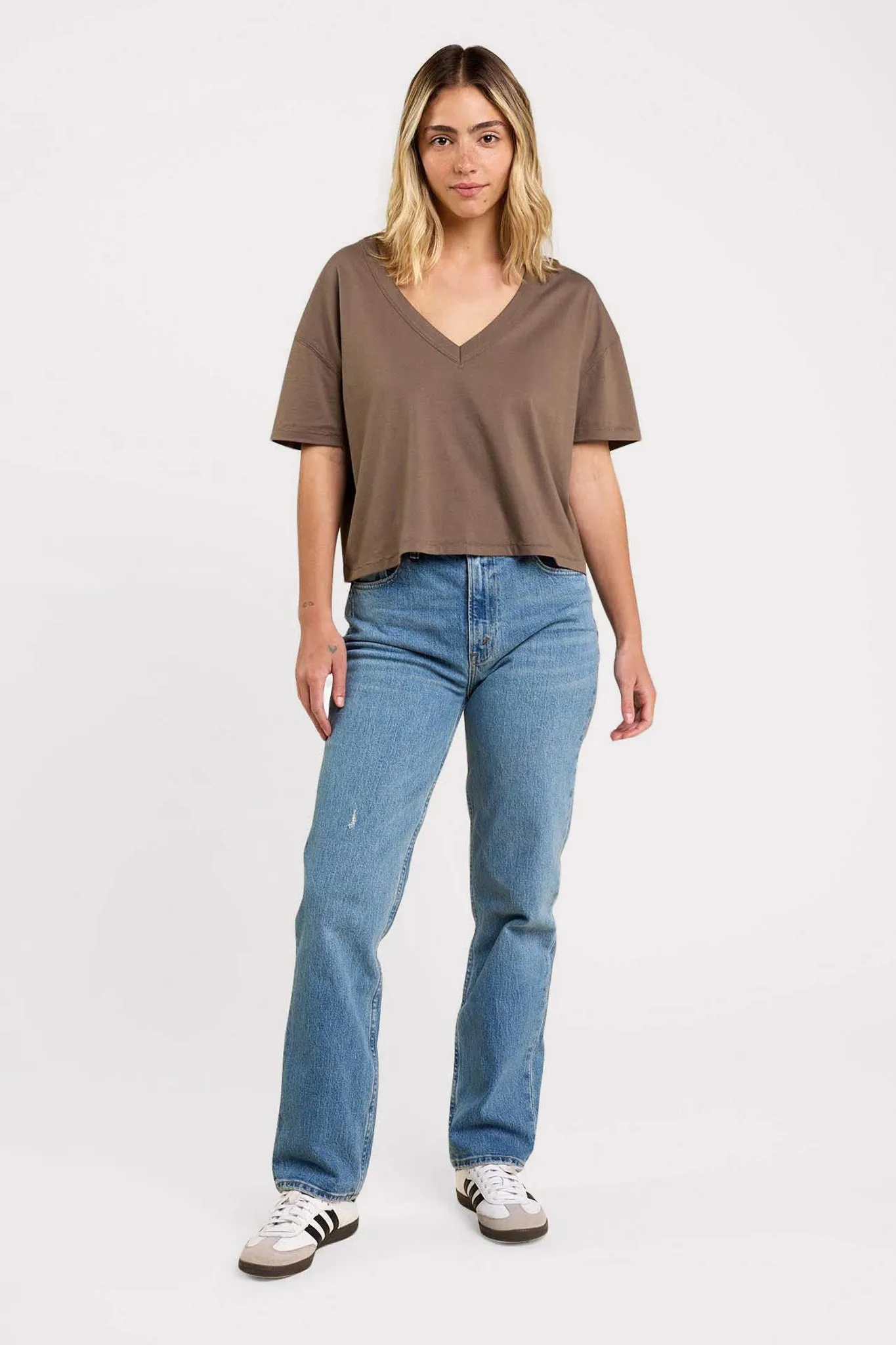 Boxy V-Neck Tee sold by nuuds product image thumbnail 5