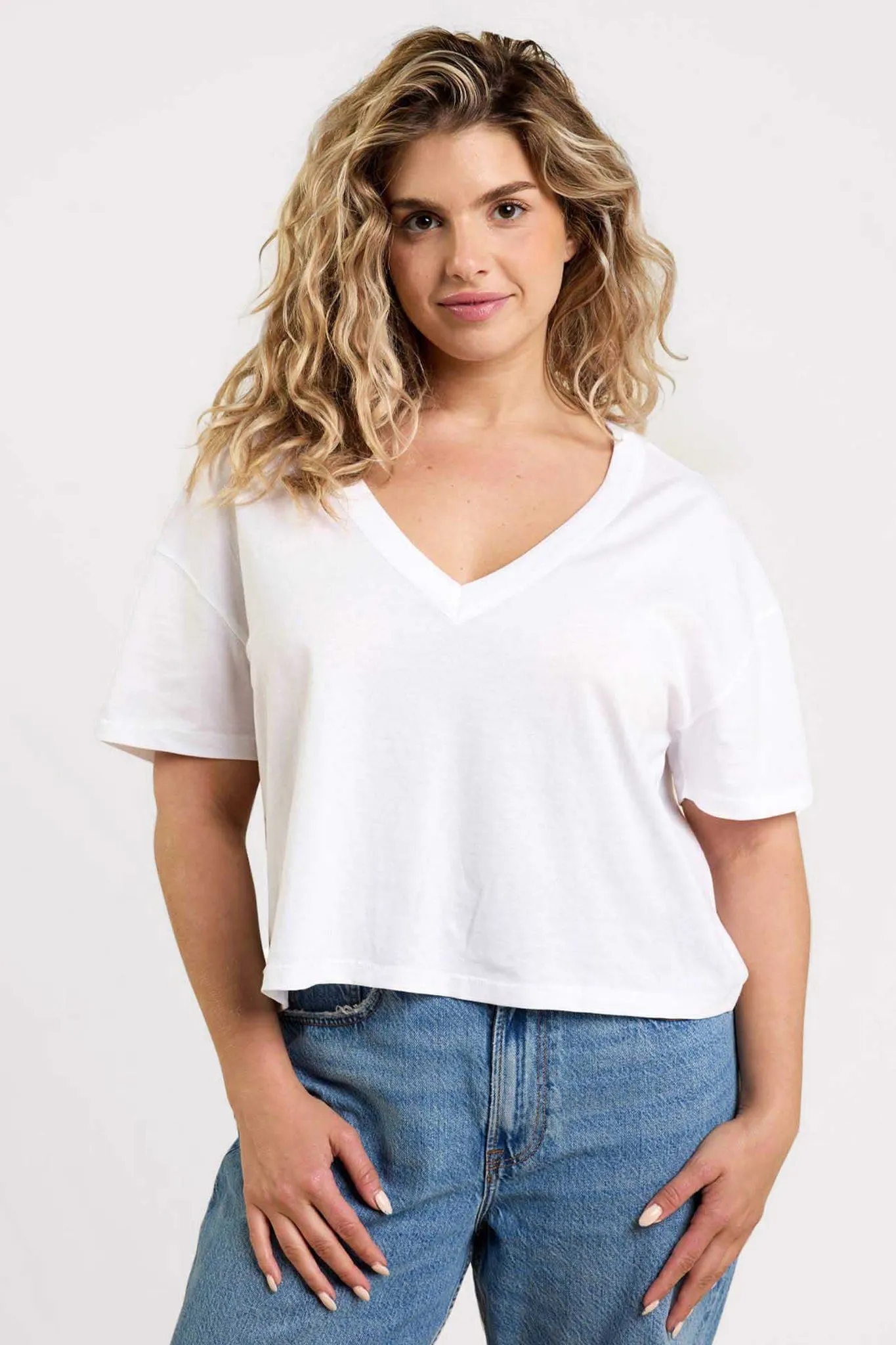 Boxy V-Neck Tee sold by nuuds product image thumbnail 4