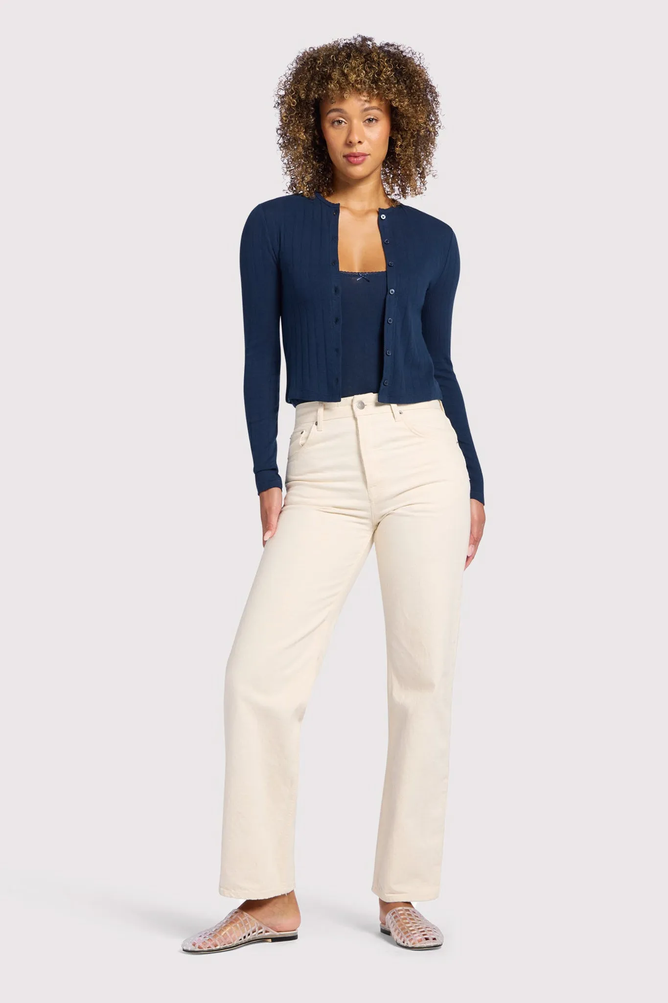 Pointelle Cardigan sold by nuuds