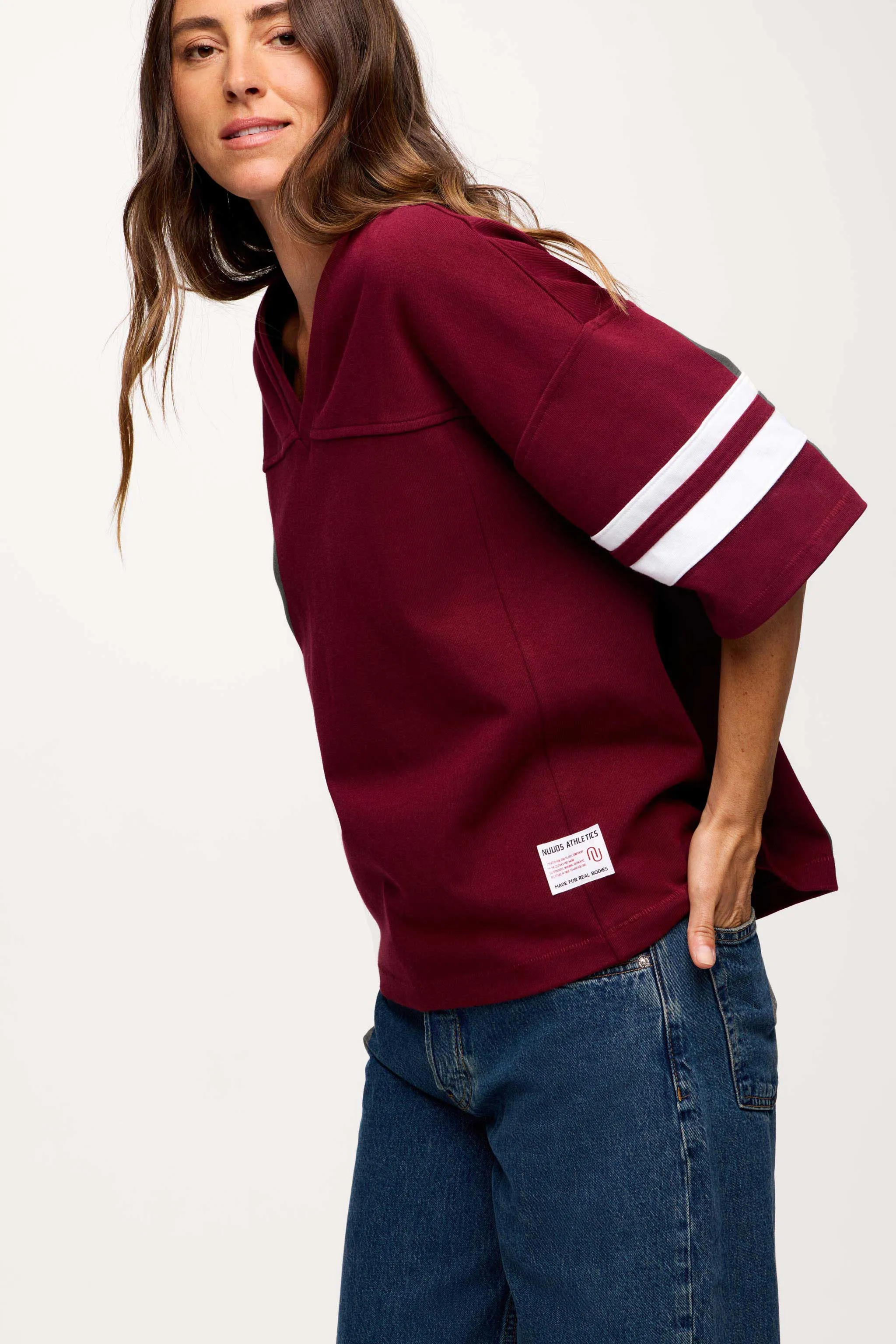 Touchdown Tee | Crimson sold by nuuds product image thumbnail 3