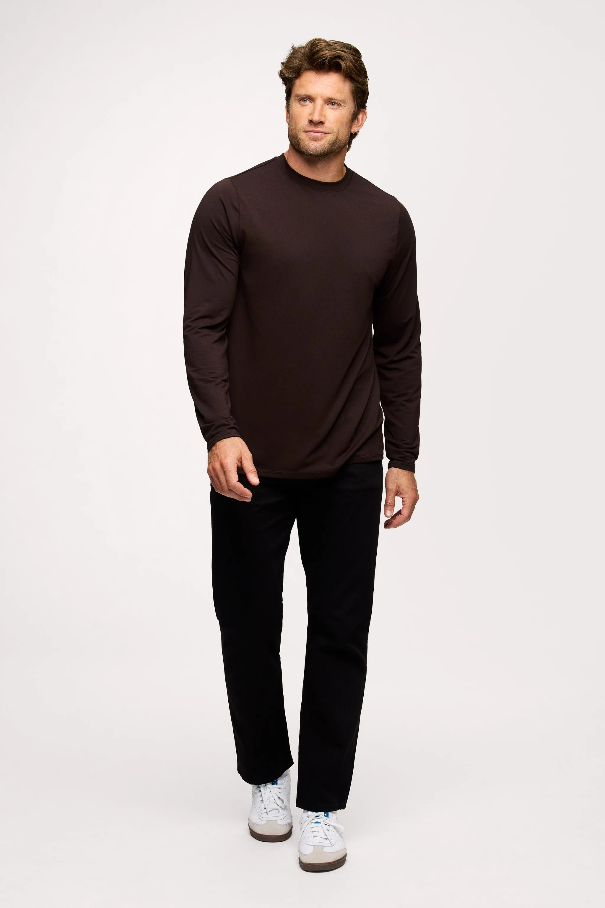 Men's Long Sleeve Movement Tee | Espresso sold by nuuds