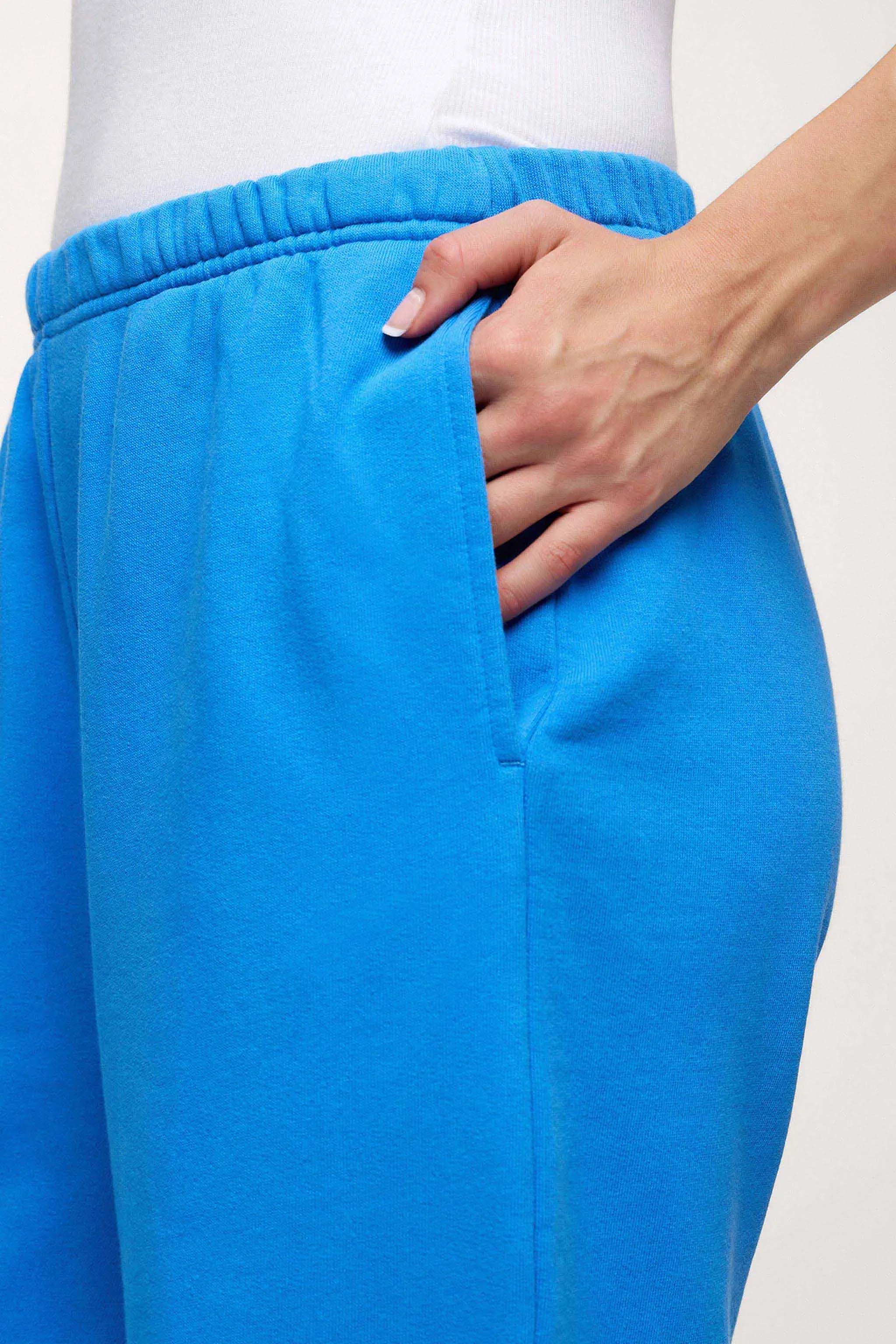 French Terry Wide Leg Sweatpant | Cobalt sold by nuuds product image thumbnail 4