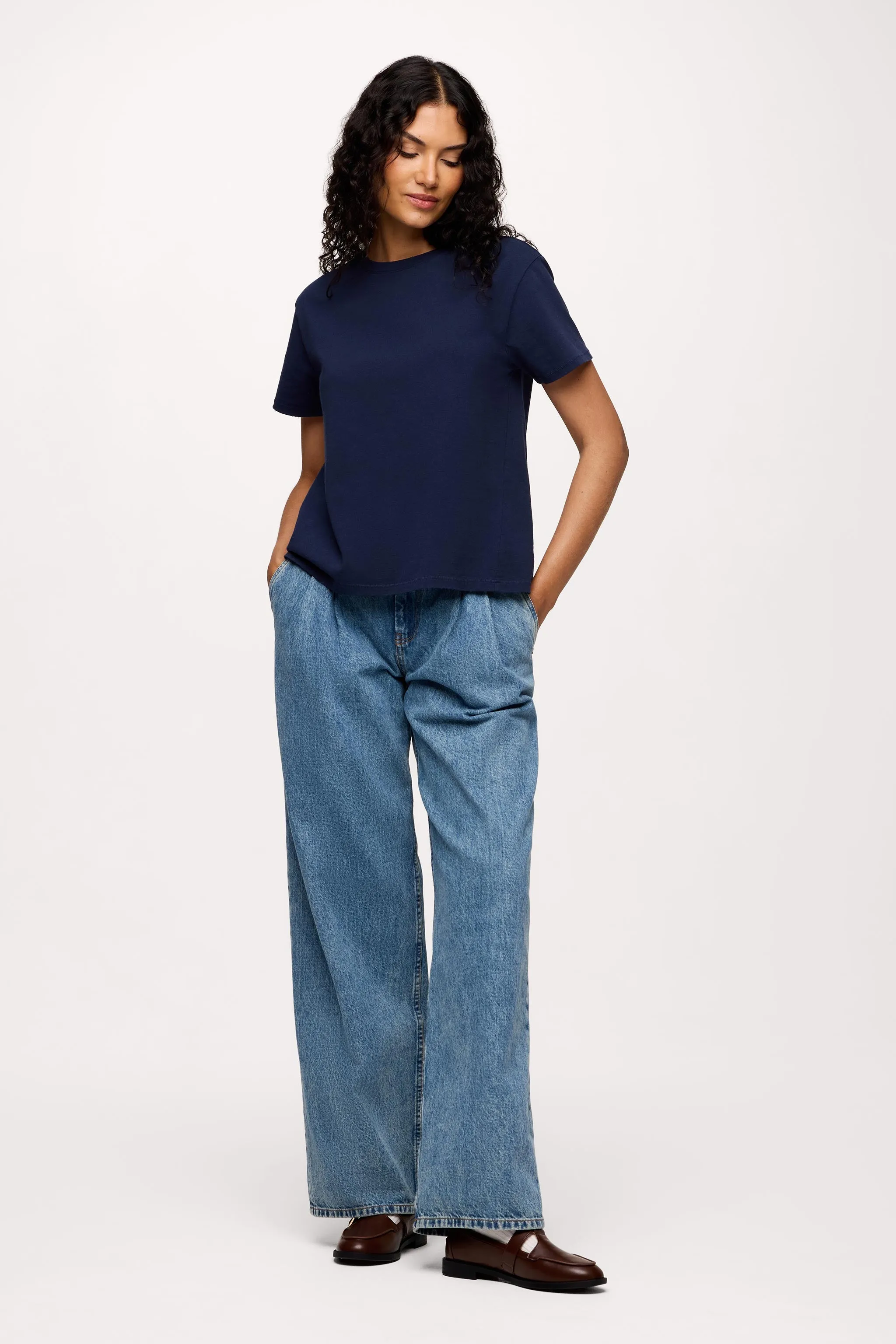 Vintage Cotton Everyday T-Shirt | Navy sold by nuuds