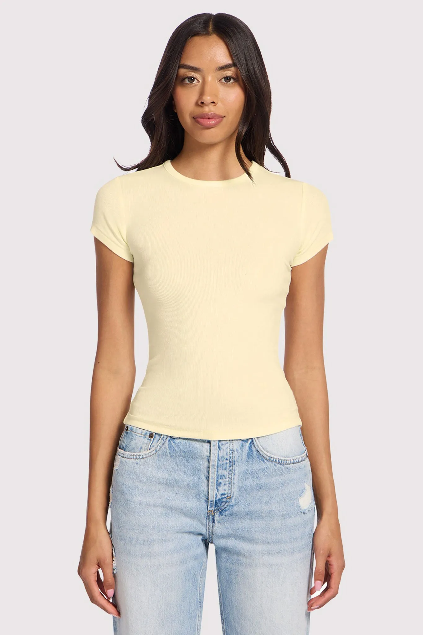 Slinky Rib Tee | Butter sold by nuuds product image thumbnail 2