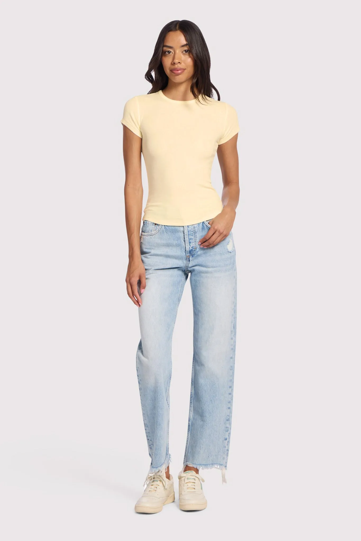 Slinky Rib Tee | Butter sold by nuuds