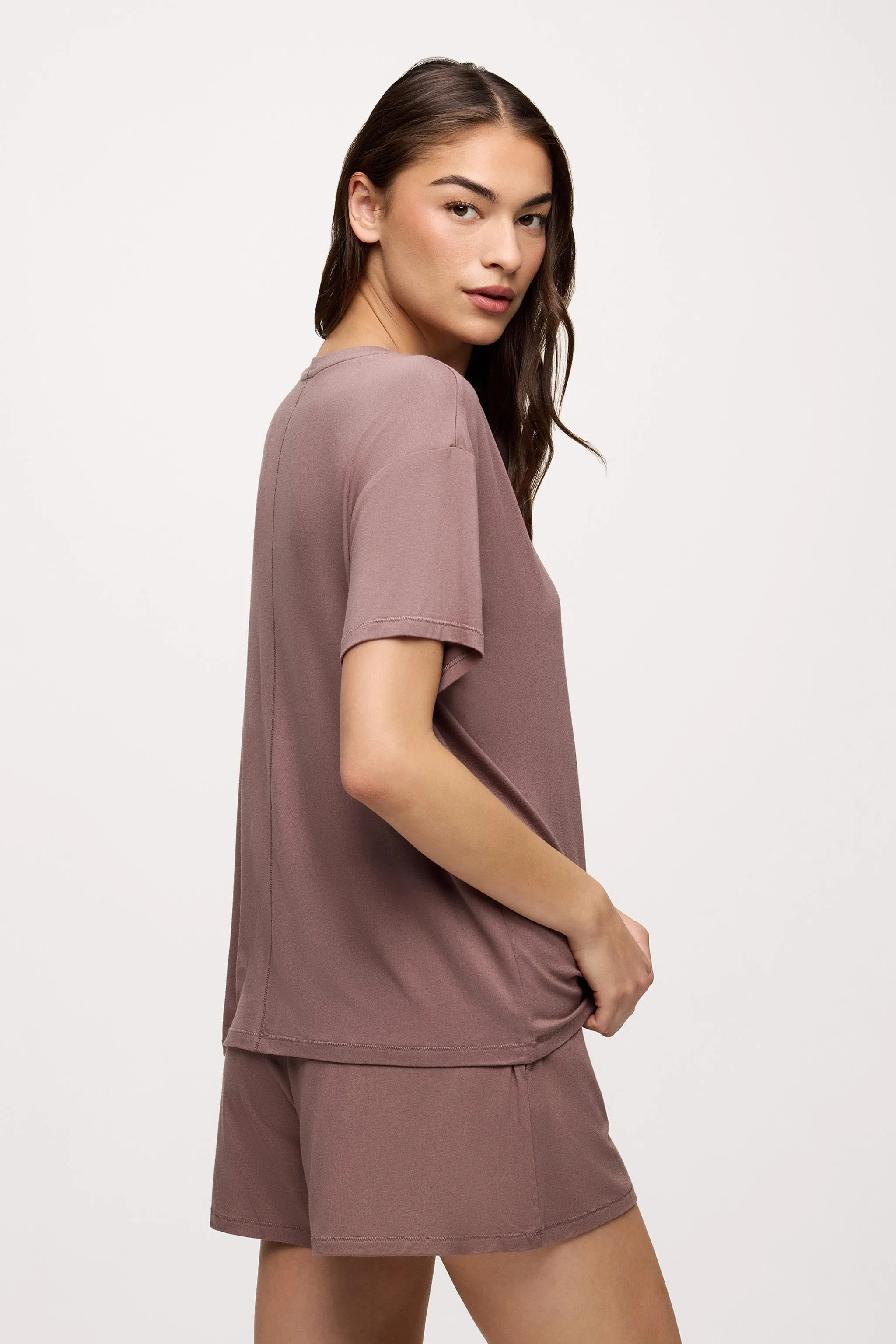 V-Neck Pajama Tee | Cocoa sold by nuuds product image thumbnail 4