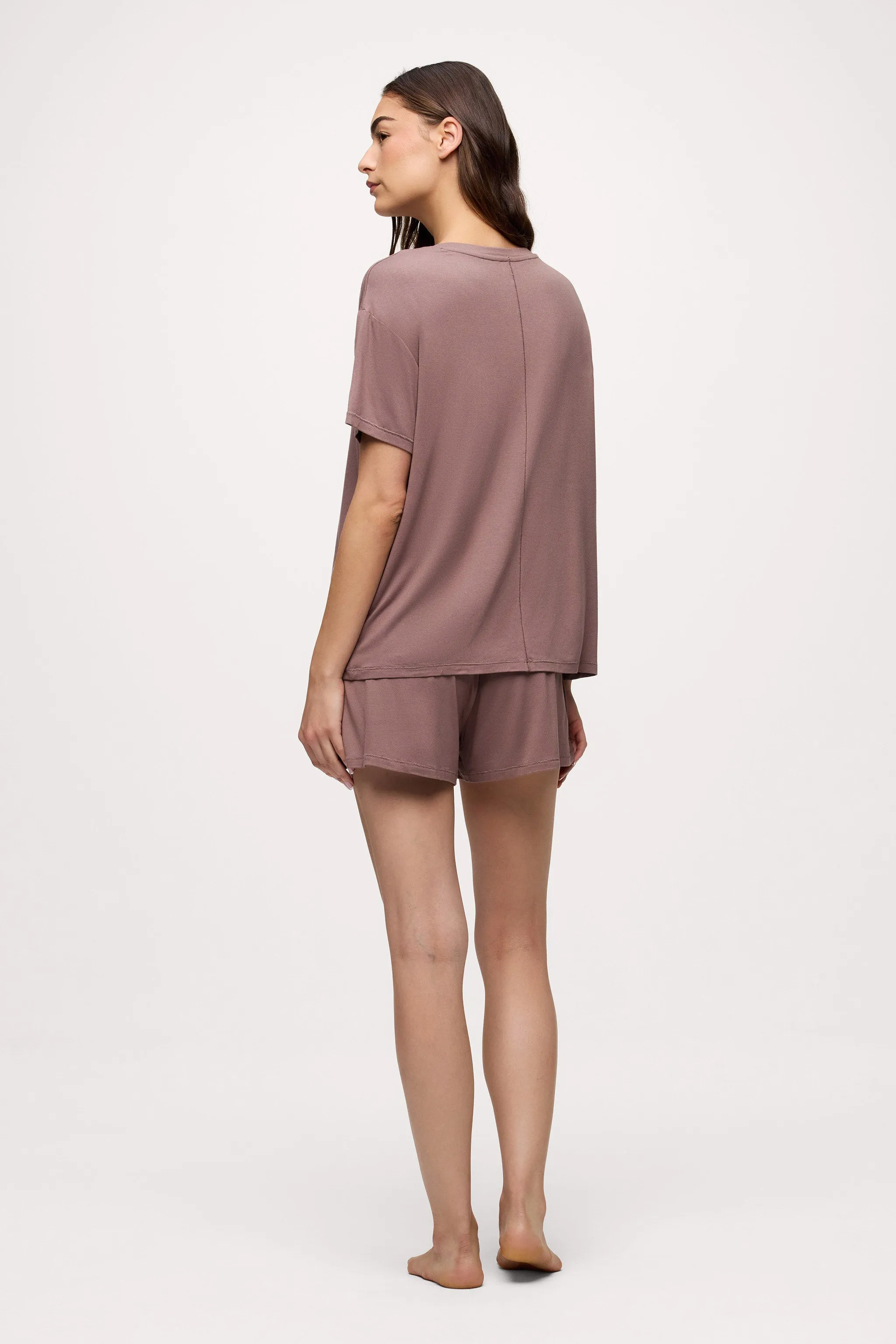 V-Neck Pajama Tee | Cocoa sold by nuuds product image thumbnail 5