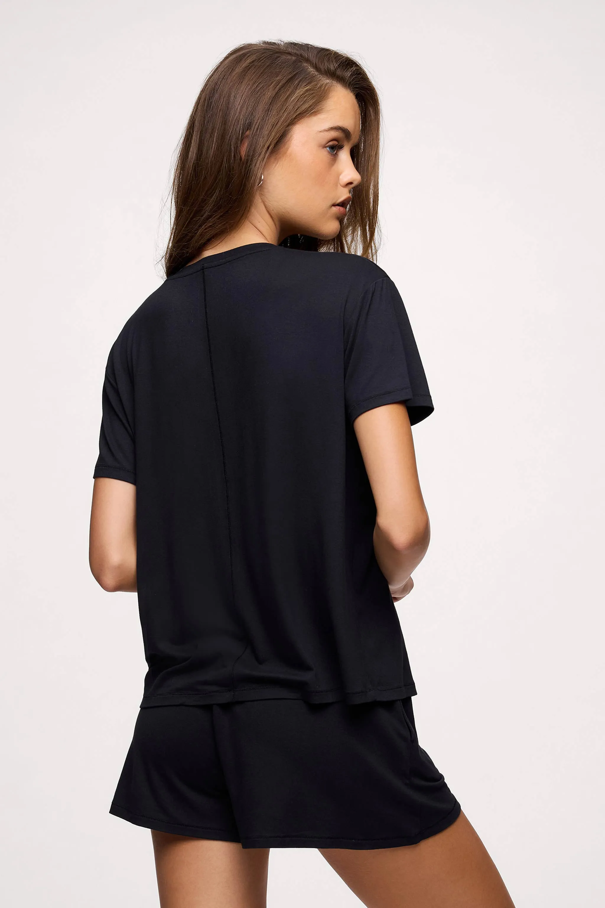 V-Neck Pajama Tee | Black sold by nuuds product image thumbnail 4